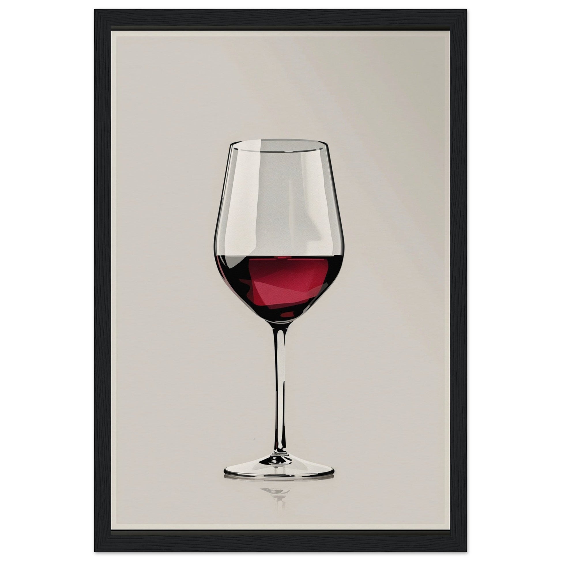 Affiche Verre de Vin ( 30x45-cm-Bois-noir)