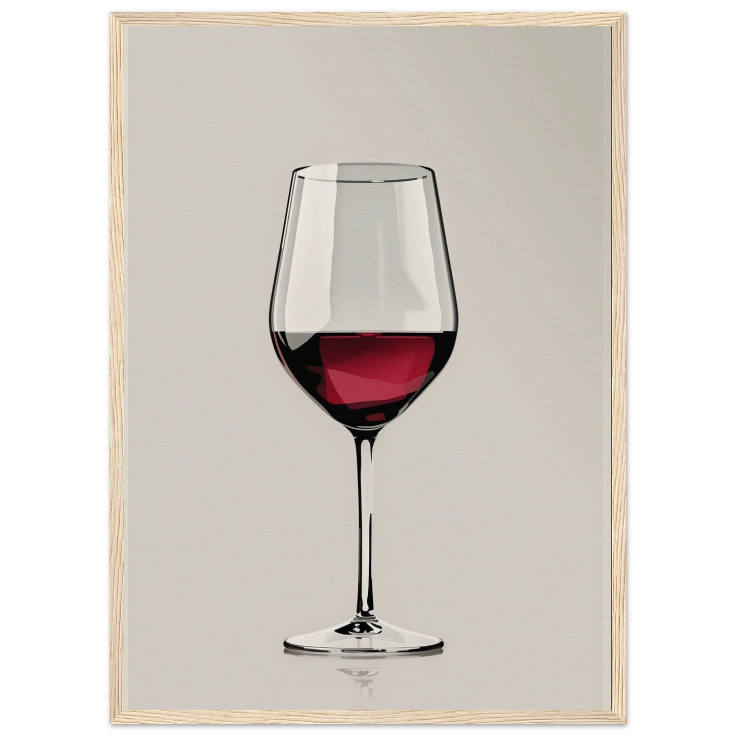 Affiche Verre de Vin ( 50x70-cm-Bois-clair)