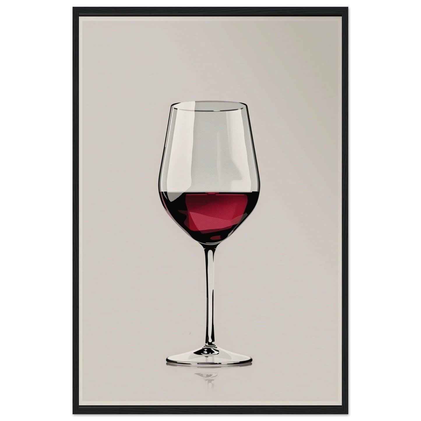 Affiche Verre de Vin ( 60x90-cm-Bois-noir)