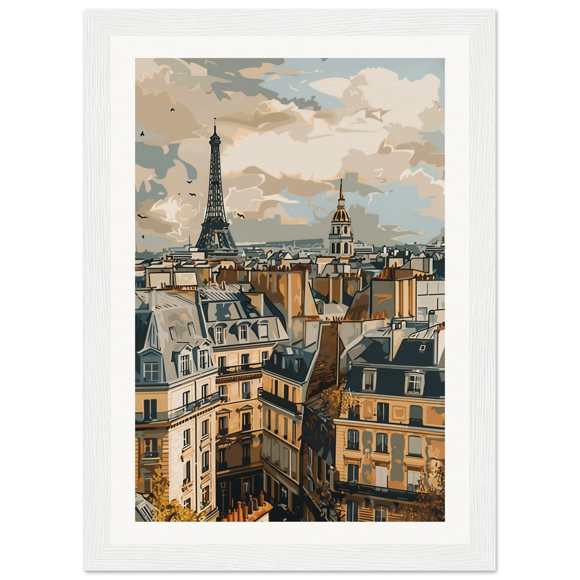 Affiche Ville de France ( 21x29.7-cm-Bois-blanc)