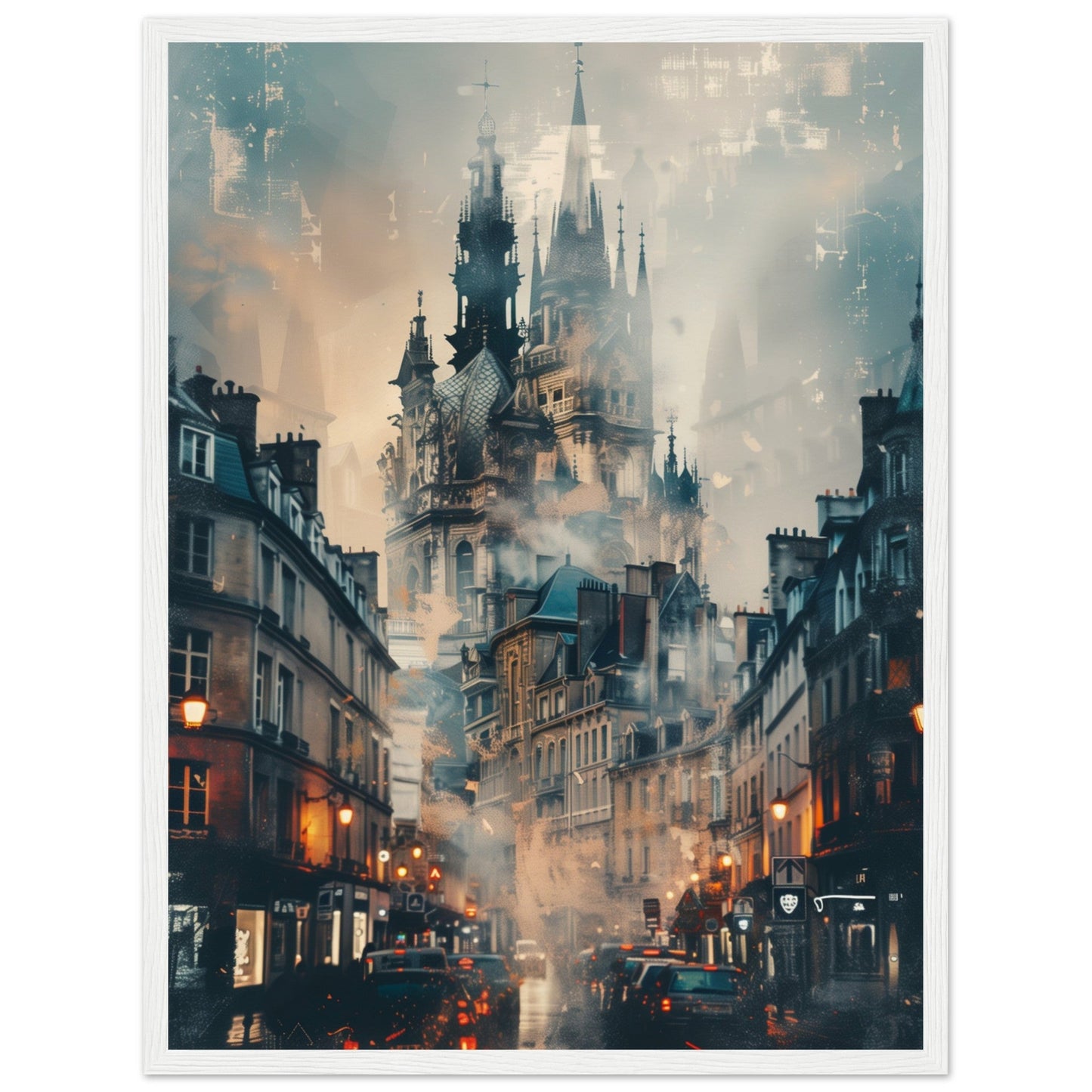 Affiche Ville de Nantes ( 45x60-cm-Bois-blanc)