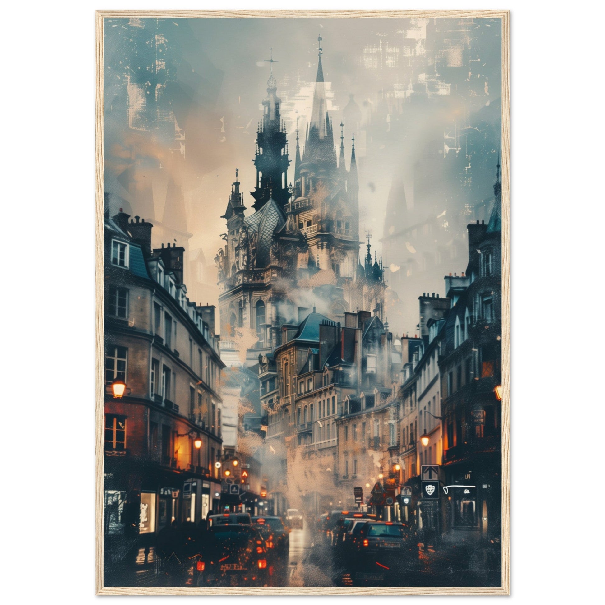 Affiche Ville de Nantes ( 70x100-cm-Bois-clair)