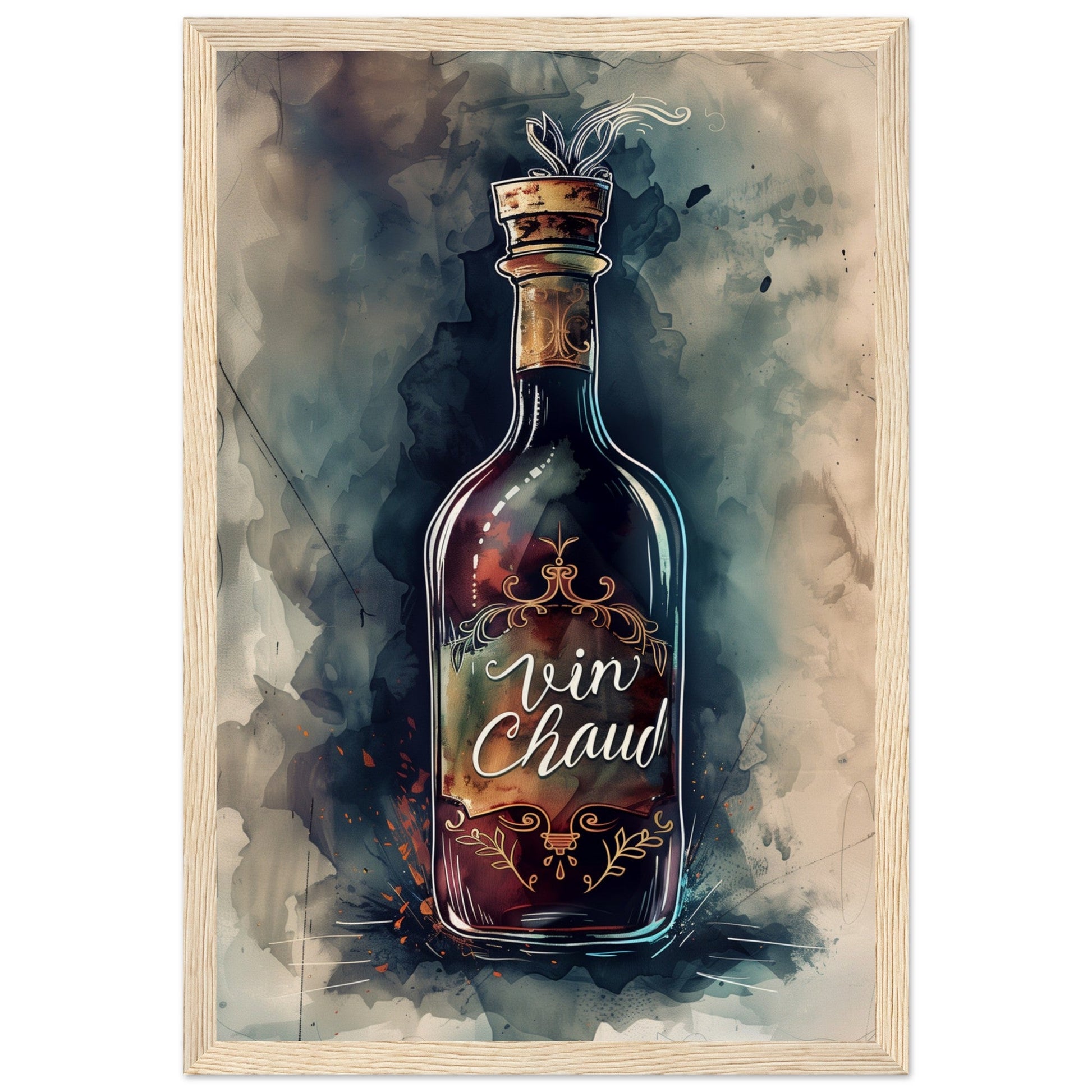 Affiche Vin Chaud ( 30x45-cm-Bois-clair)