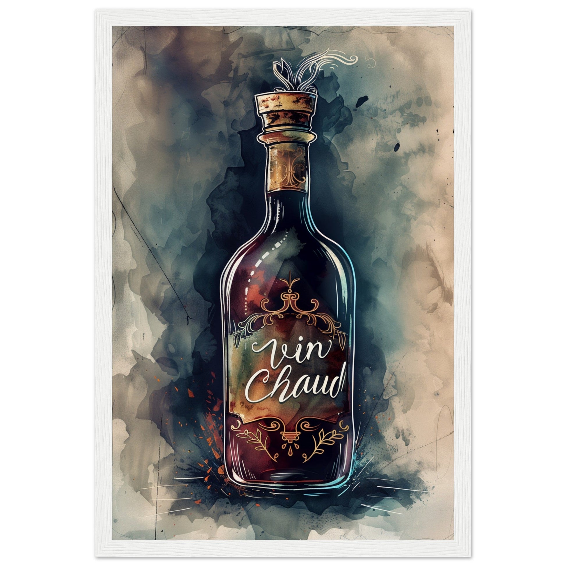 Affiche Vin Chaud ( 30x45-cm-Bois-blanc)