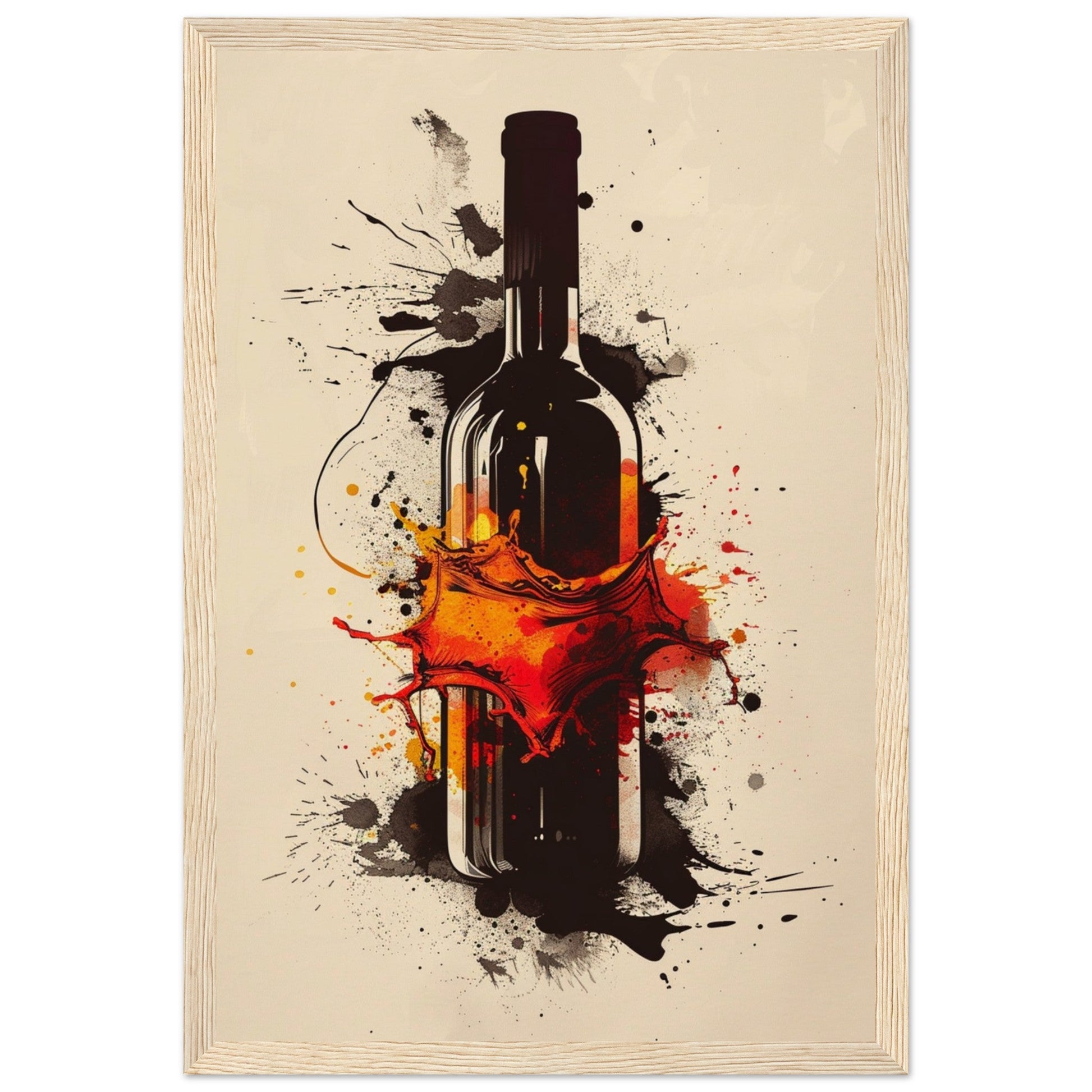 Affiche Vin Design ( 30x45-cm-Bois-clair)