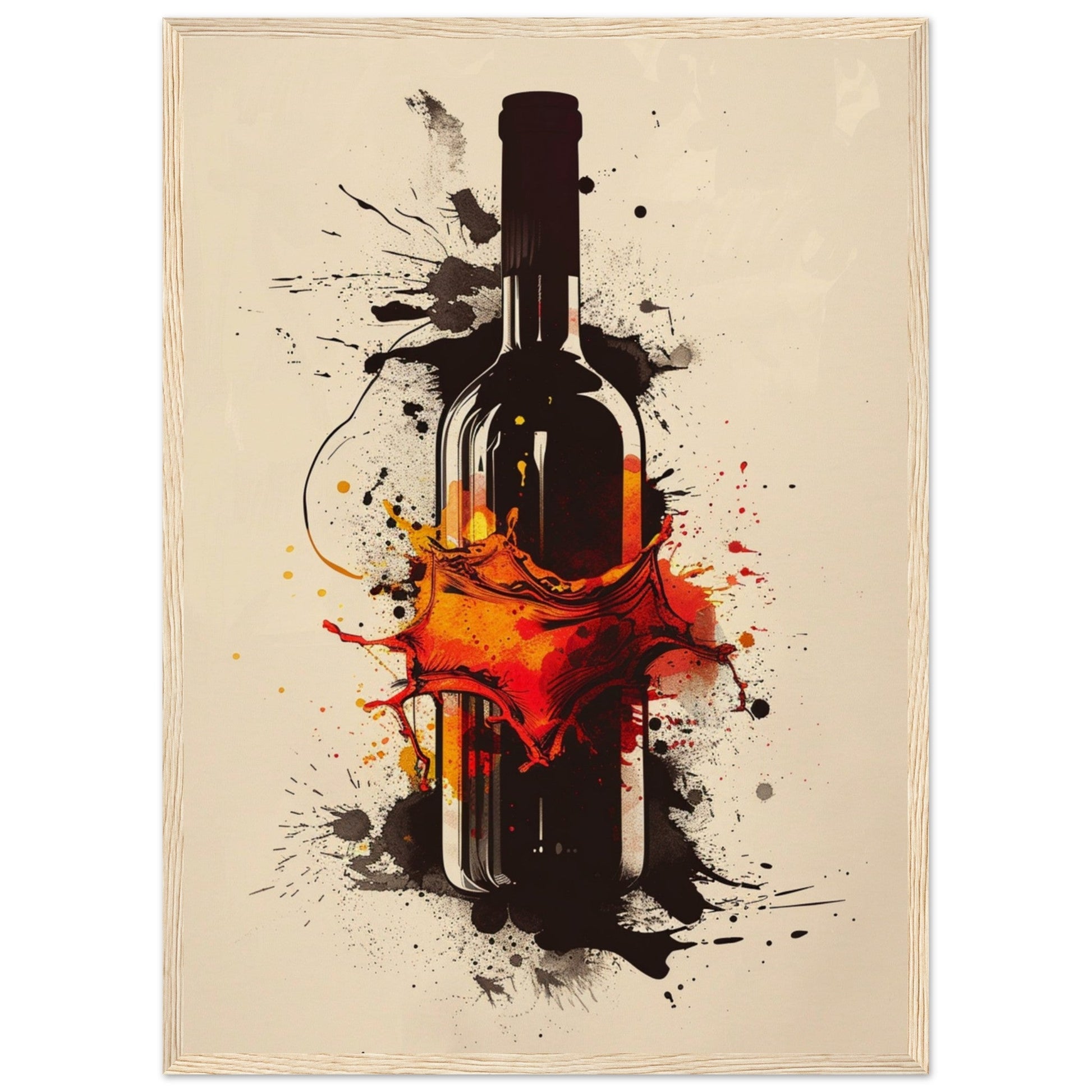 Affiche Vin Design ( 50x70-cm-Bois-clair)