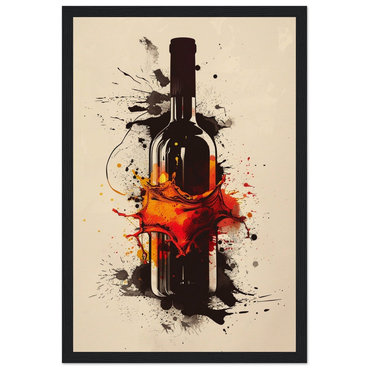 Affiche Vin Design ( 30x45-cm-Bois-noir)