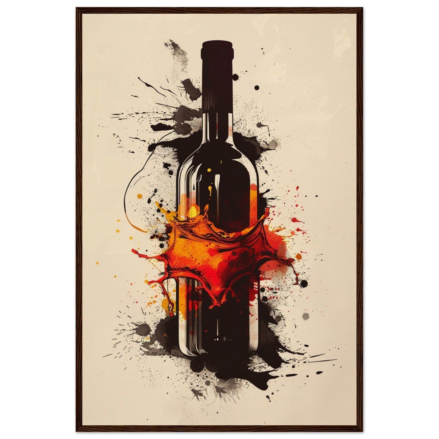 Affiche Vin Design ( 60x90-cm-Bois-foncé)