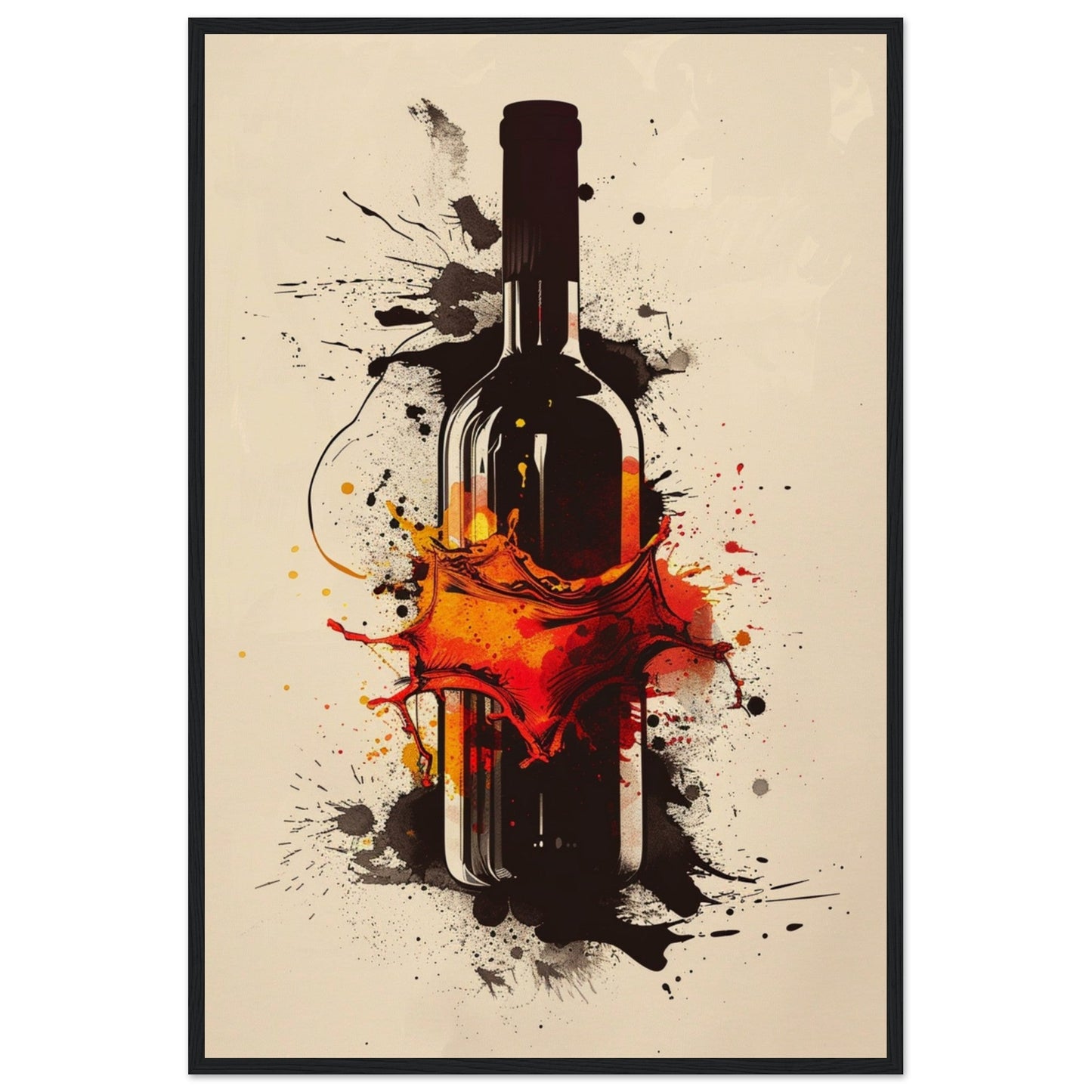 Affiche Vin Design ( 60x90-cm-Bois-noir)