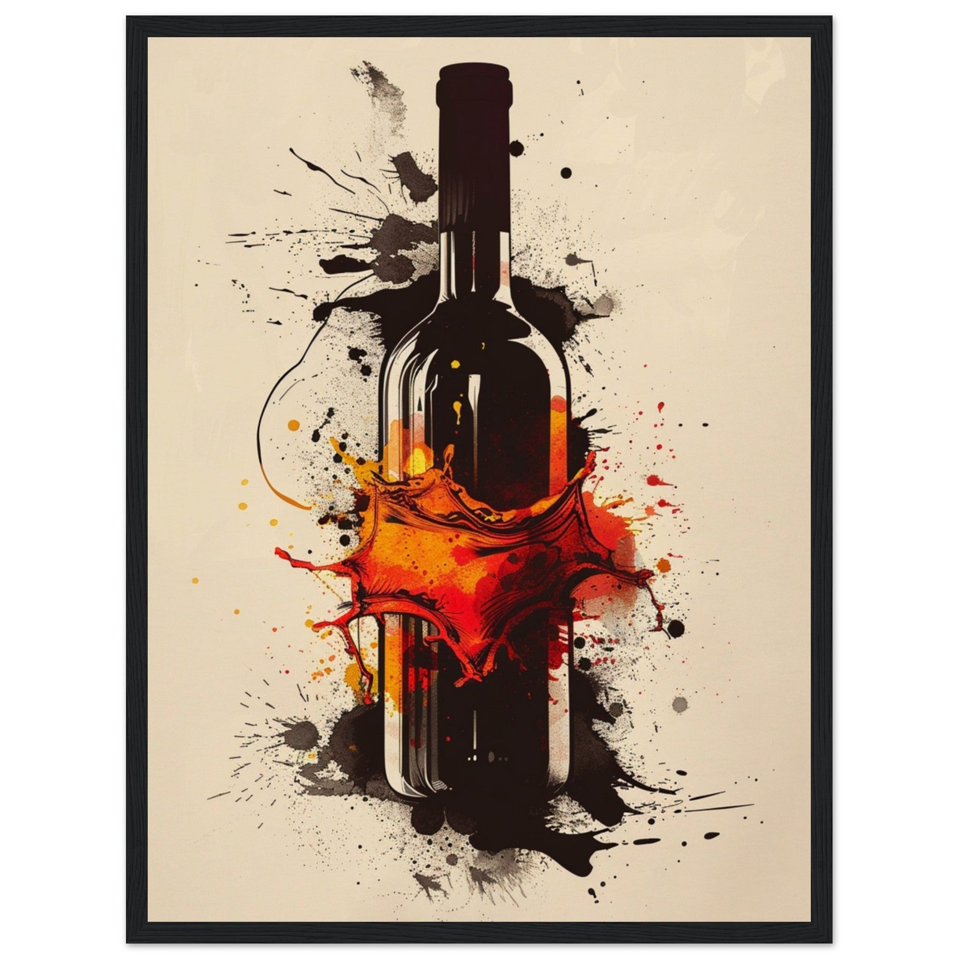 Affiche Vin Design ( 45x60-cm-Bois-noir)