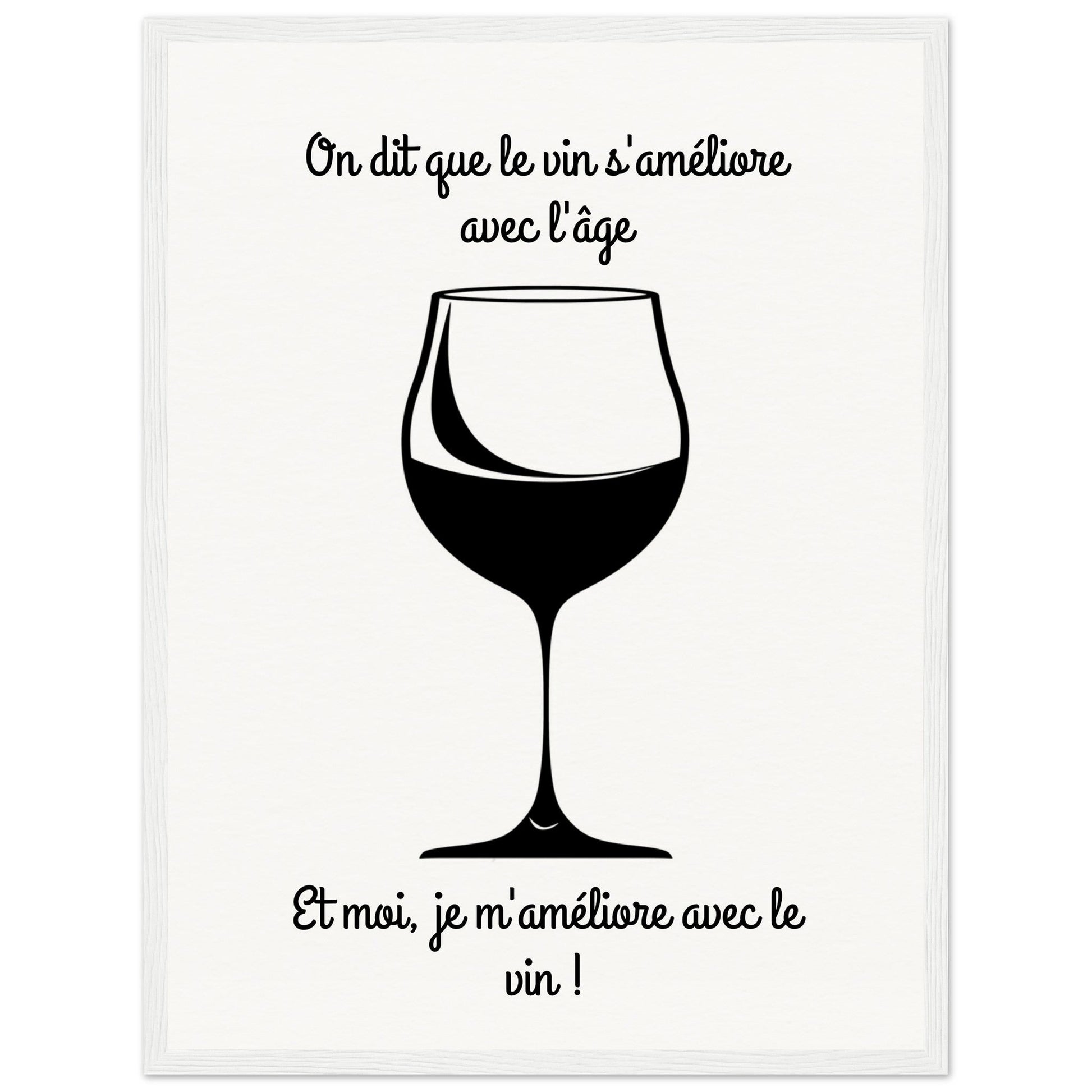 Affiche Vin Humour ( 45x60-cm-Bois-blanc)