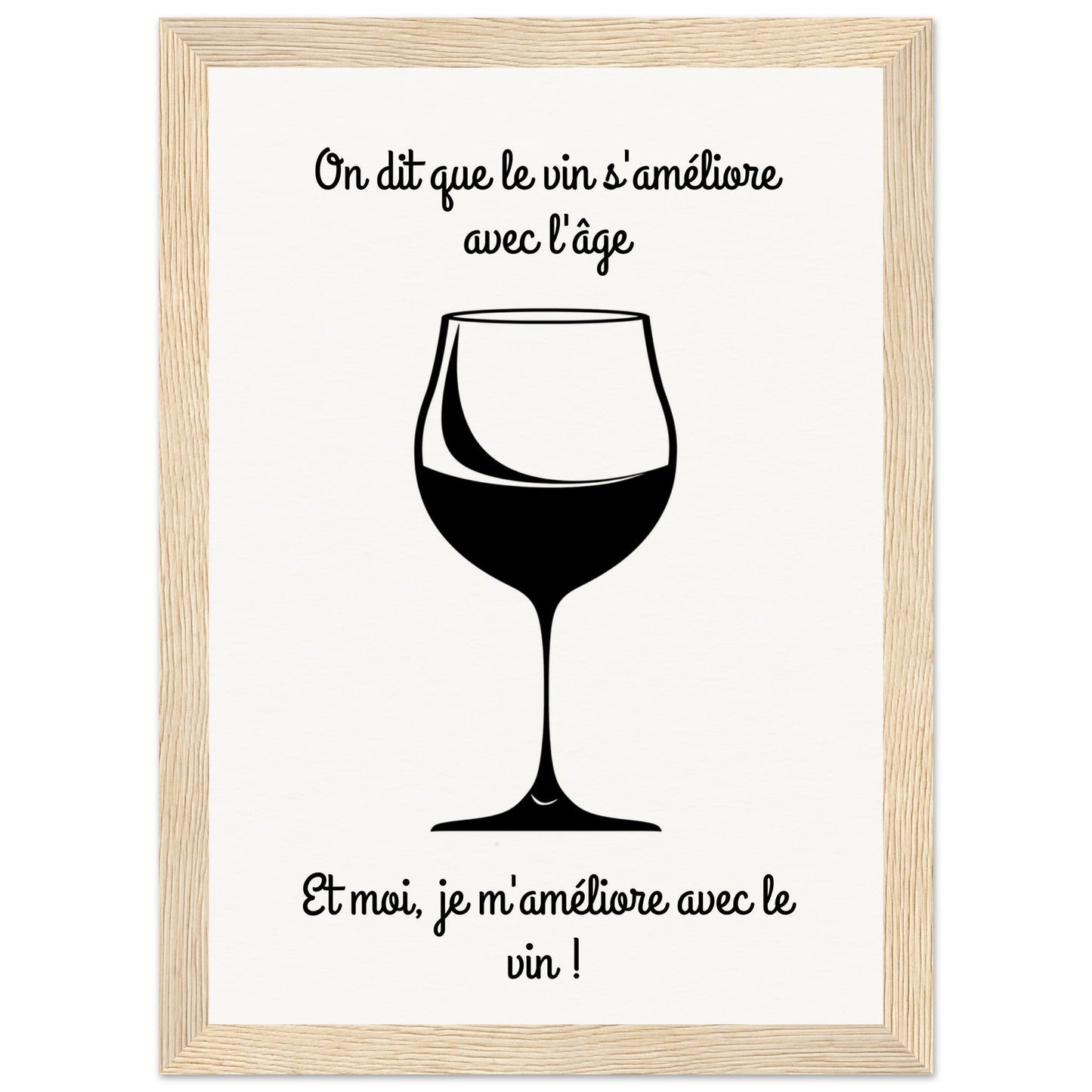 Affiche Vin Humour ( 21x29.7-cm-Bois-clair)