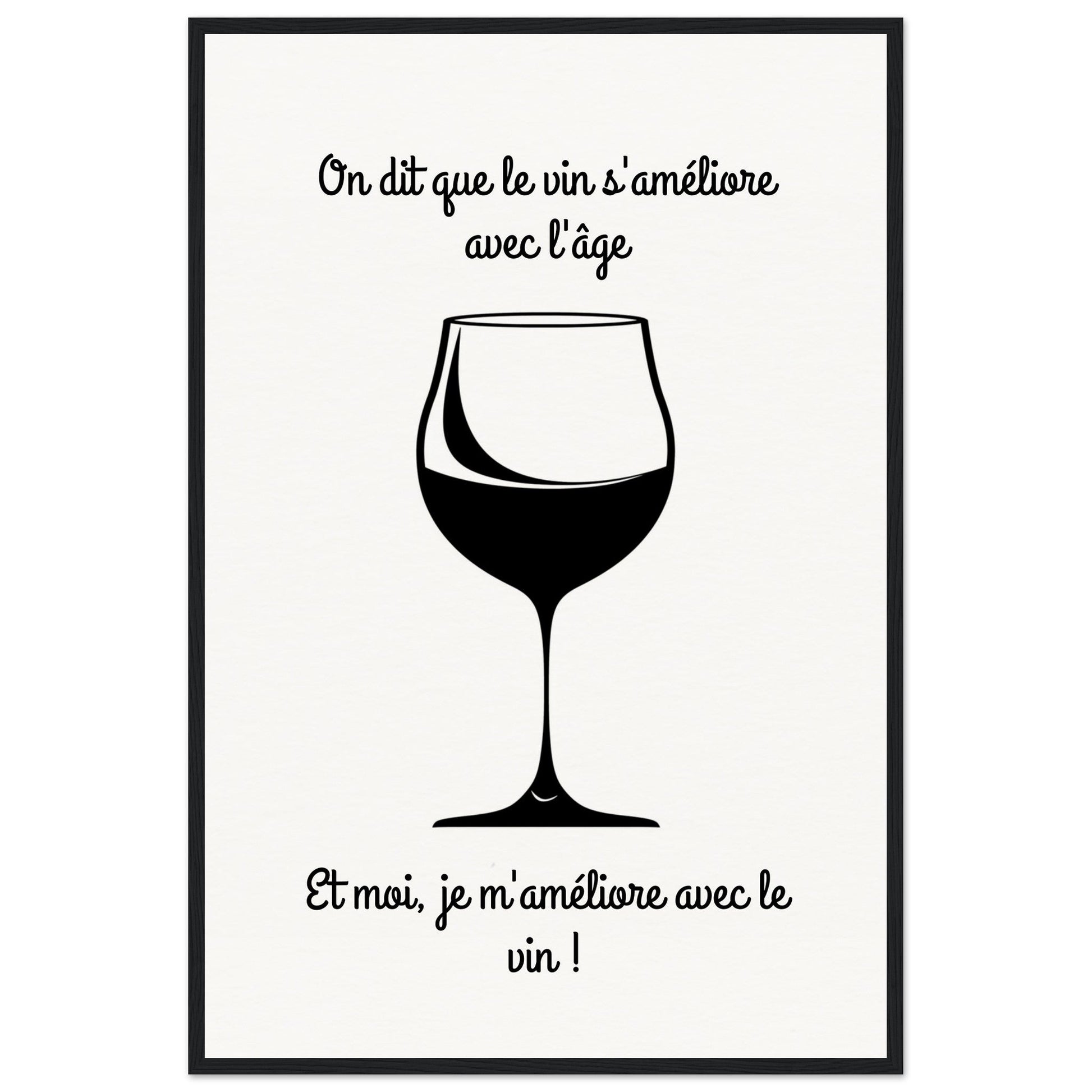 Affiche Vin Humour ( 60x90-cm-Bois-noir)