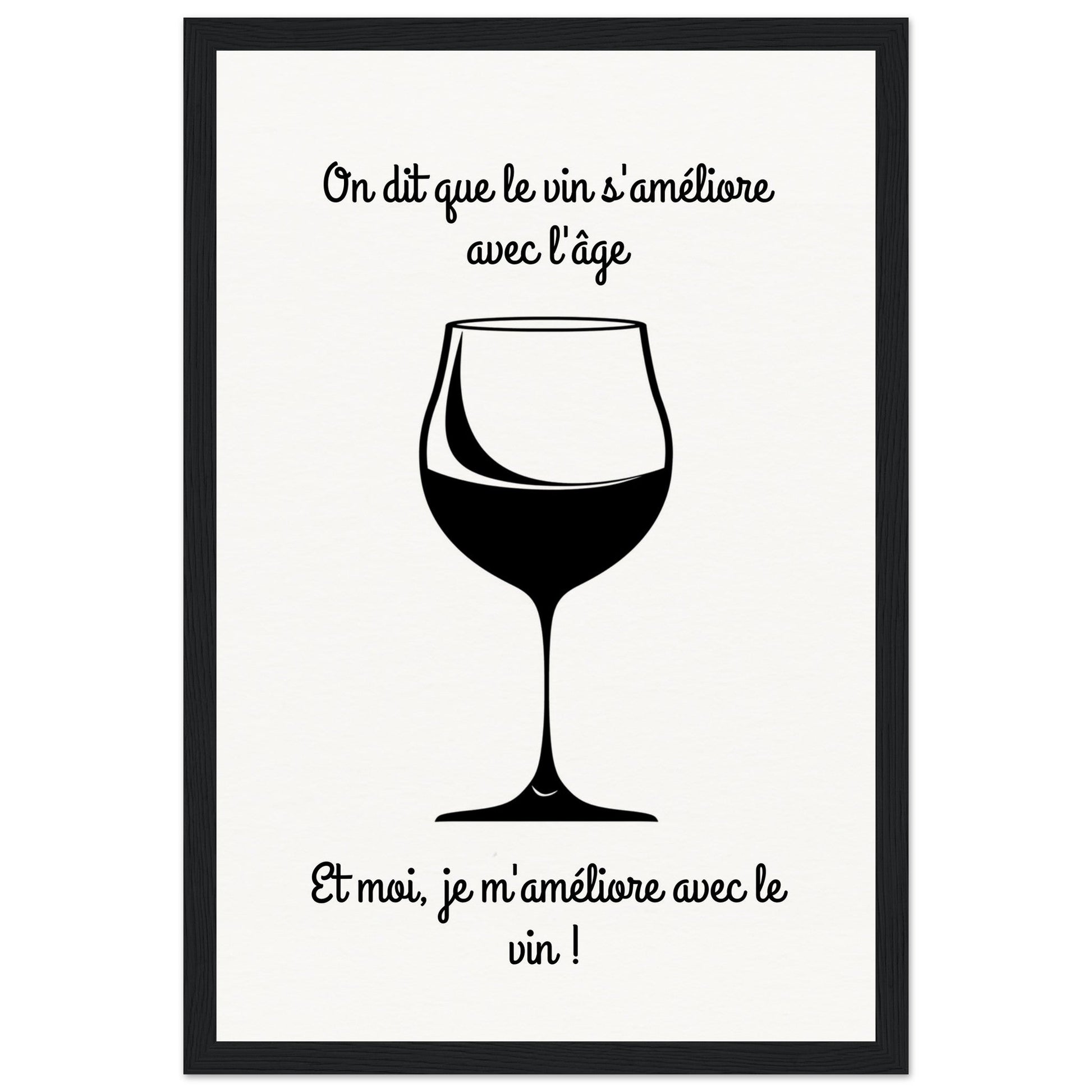 Affiche Vin Humour ( 30x45-cm-Bois-noir)