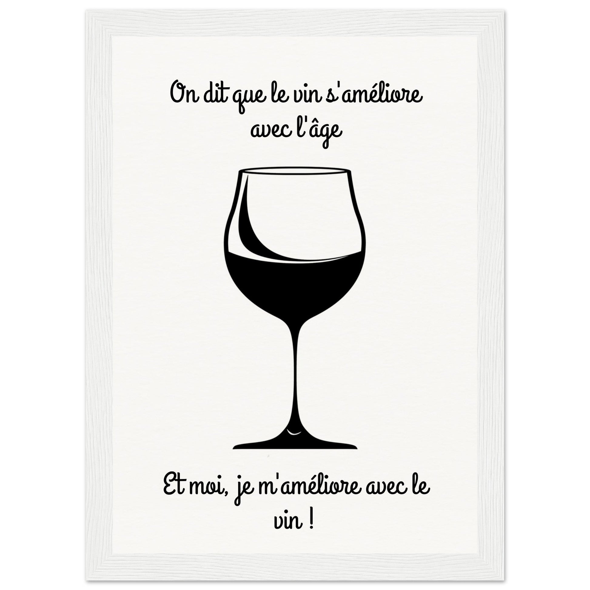 Affiche Vin Humour ( 21x29.7-cm-Bois-blanc)