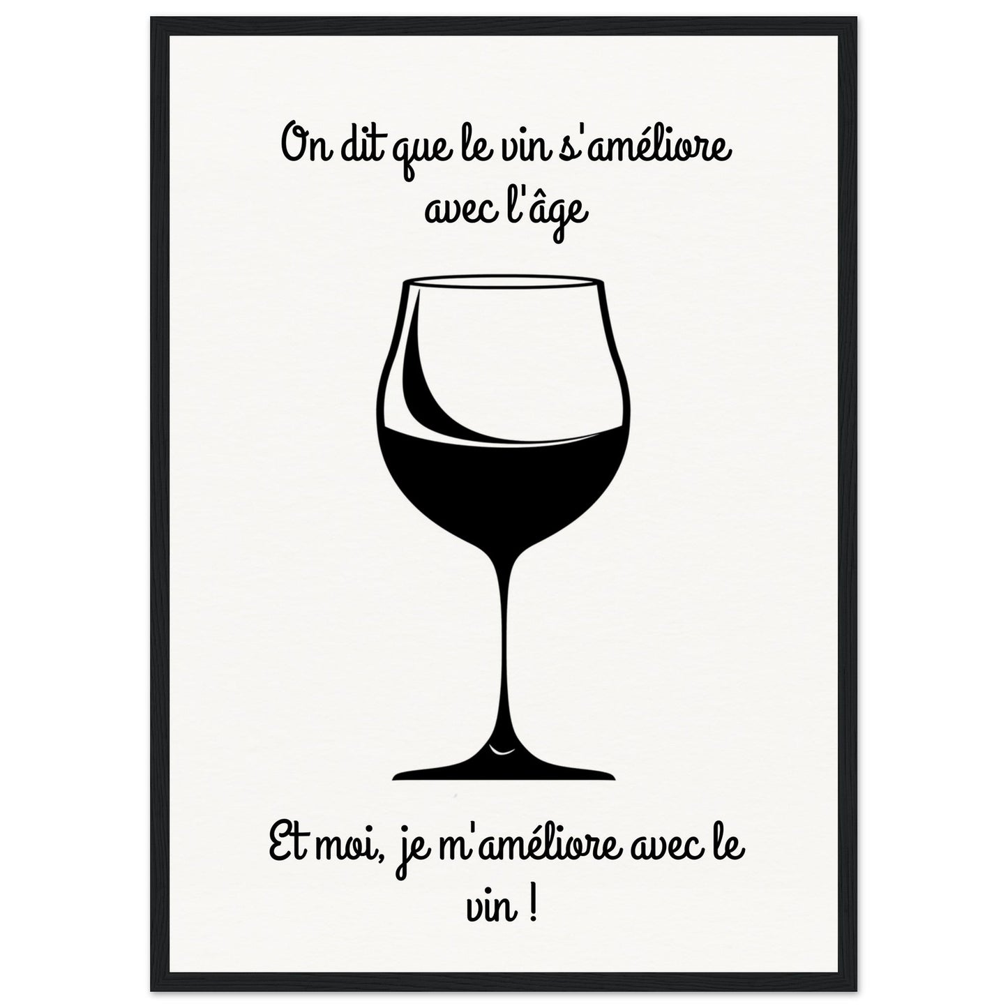 Affiche Vin Humour ( 50x70-cm-Bois-noir)