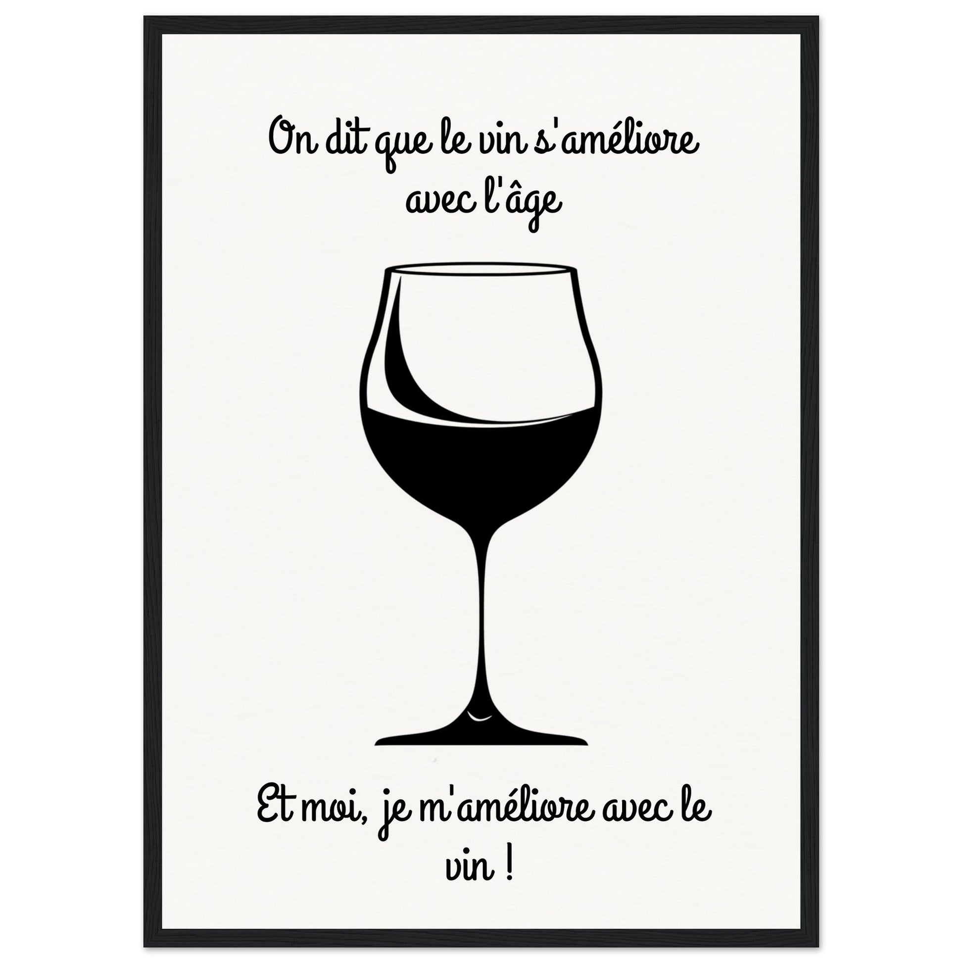 Affiche Vin Humour ( 50x70-cm-Bois-noir)