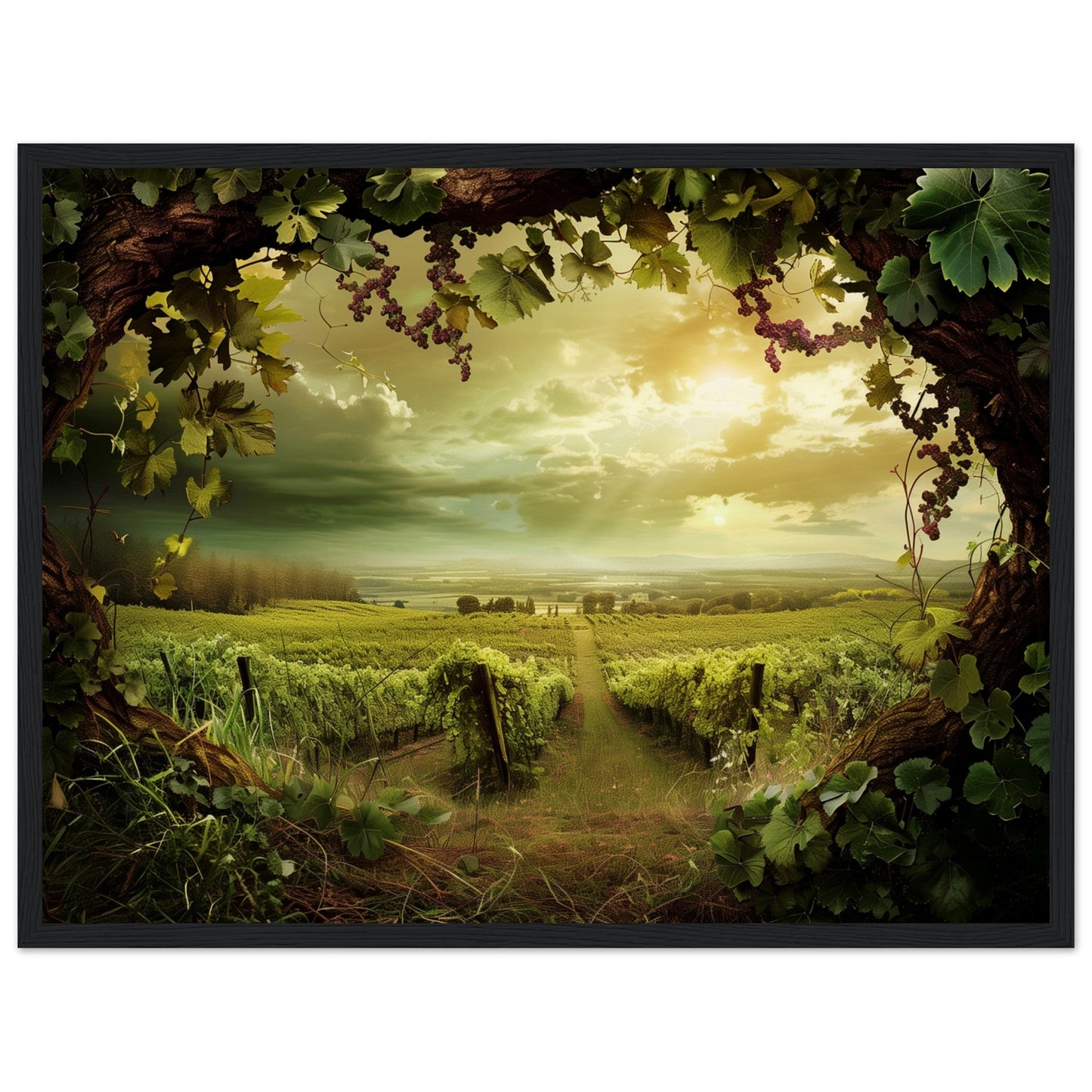 Affiche Vin Nature ( 45x60-cm-Bois-noir)