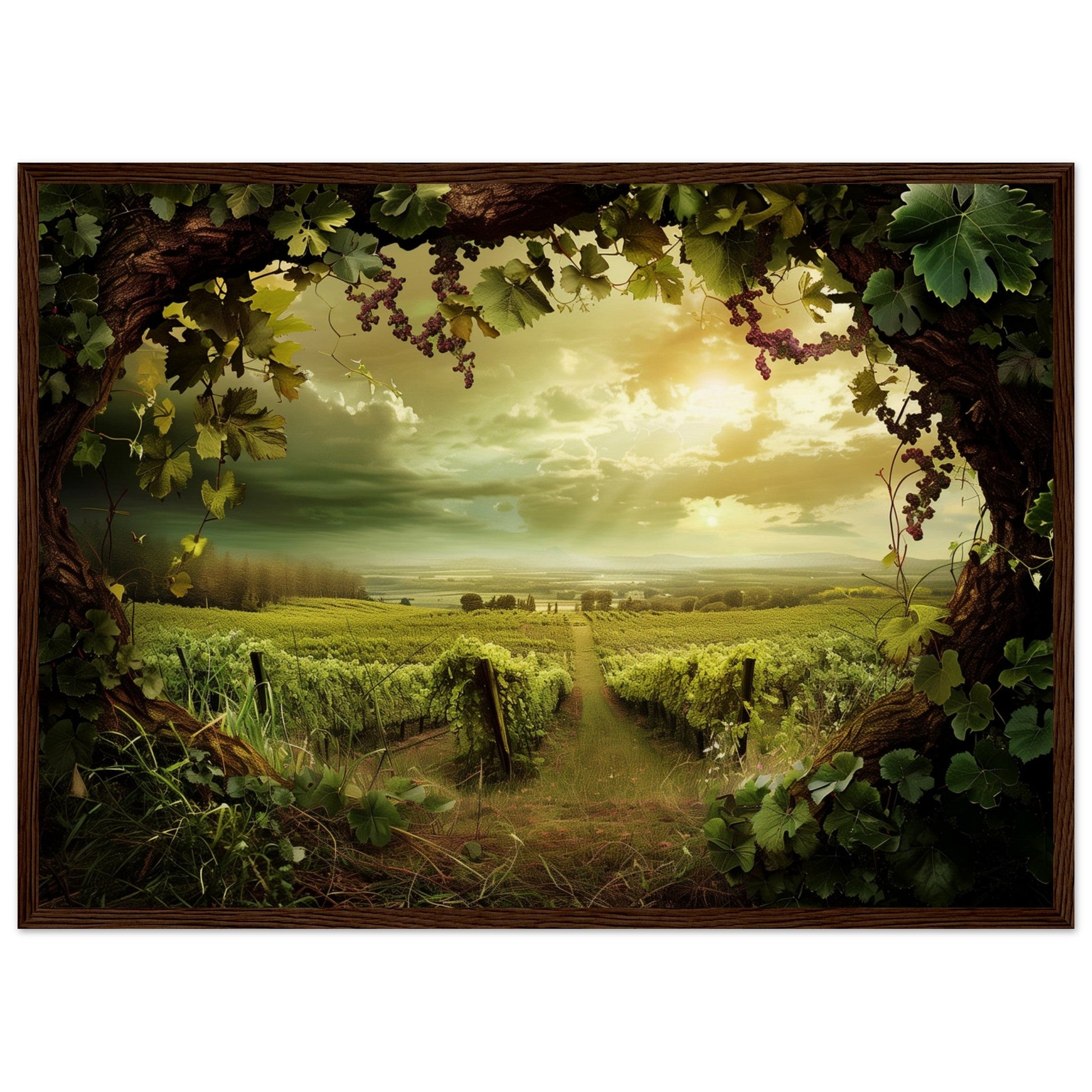 Affiche Vin Nature ( 50x70-cm-Bois-foncé)