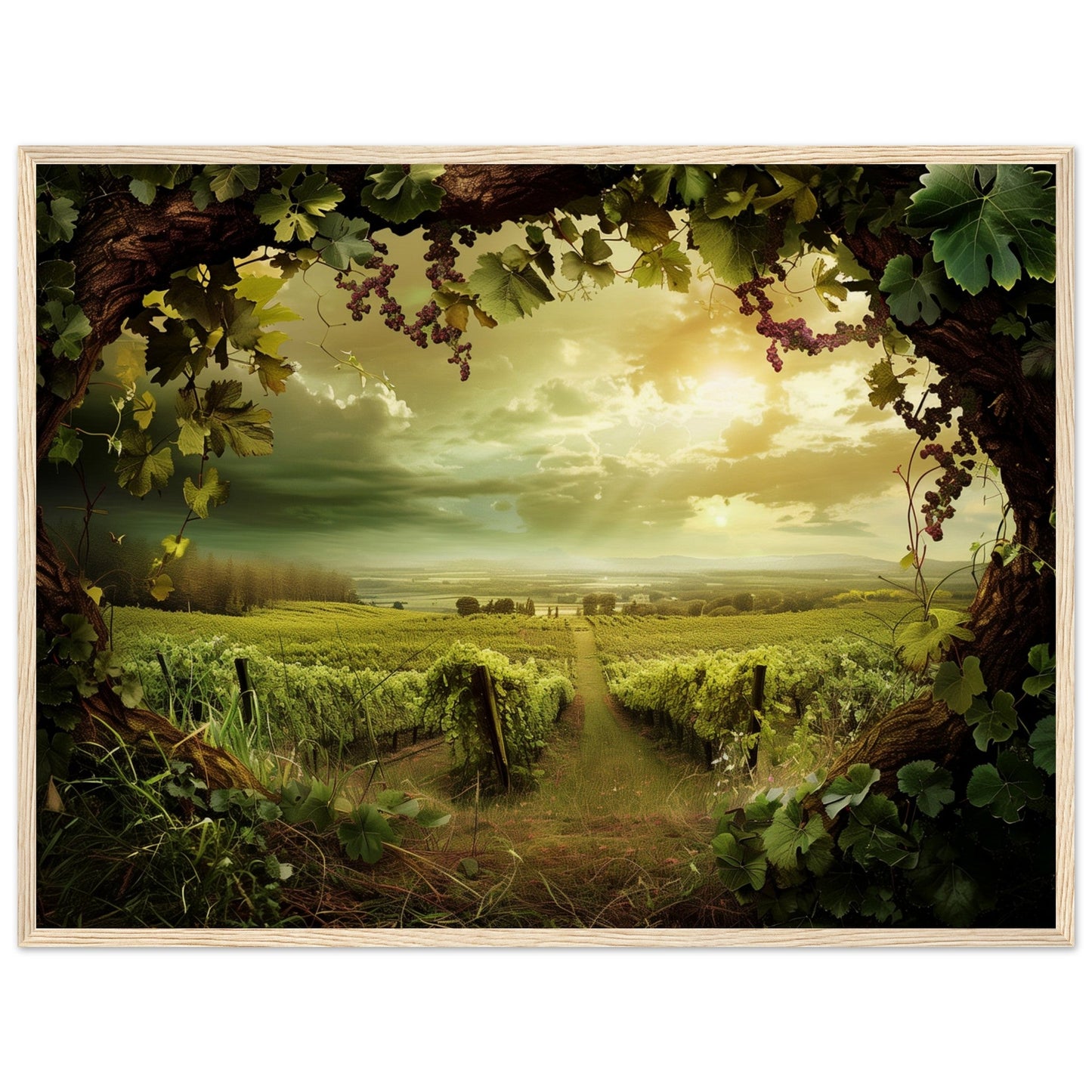 Affiche Vin Nature ( 60x80-cm-Bois-clair)