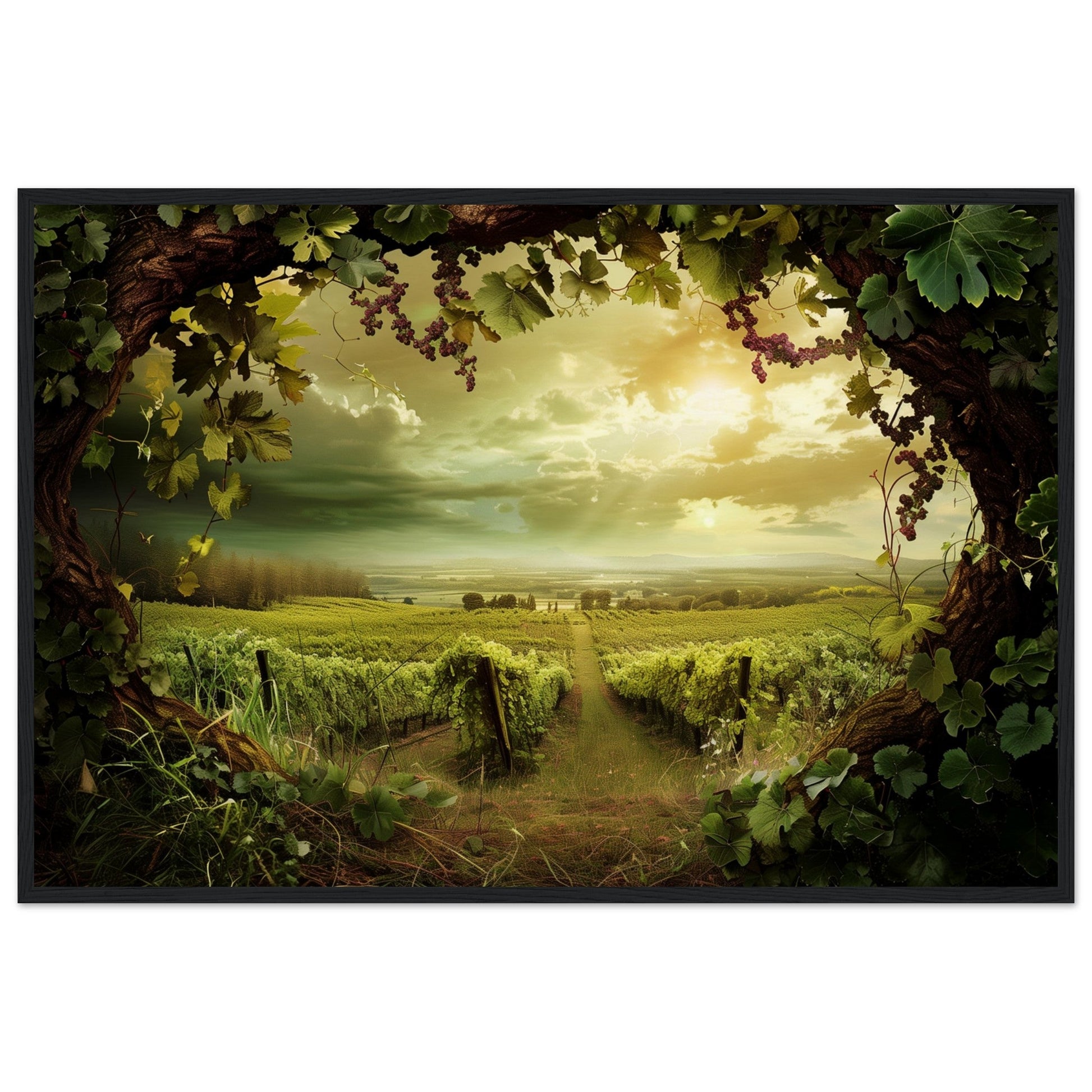 Affiche Vin Nature ( 60x90-cm-Bois-noir)