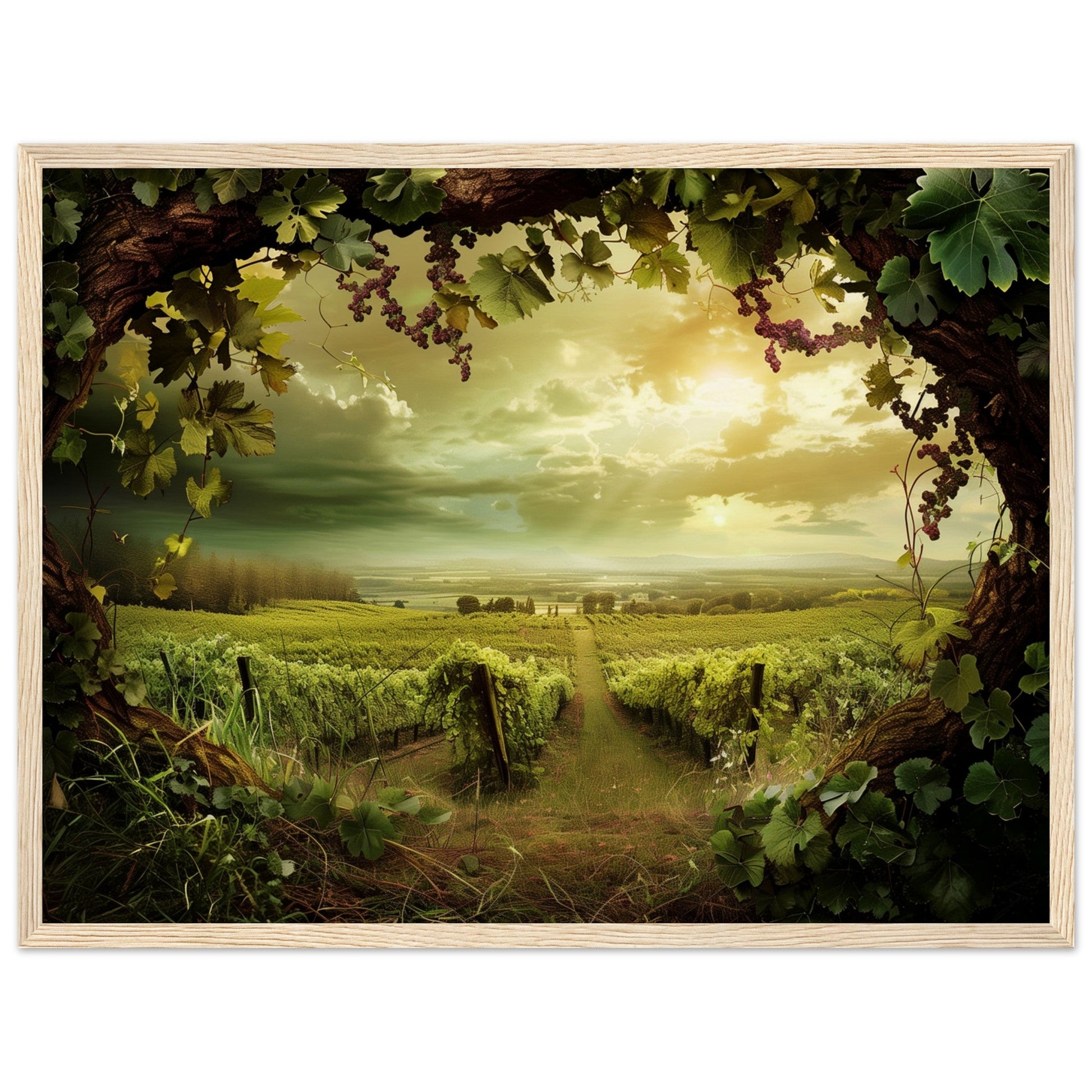 Affiche Vin Nature ( 45x60-cm-Bois-clair)