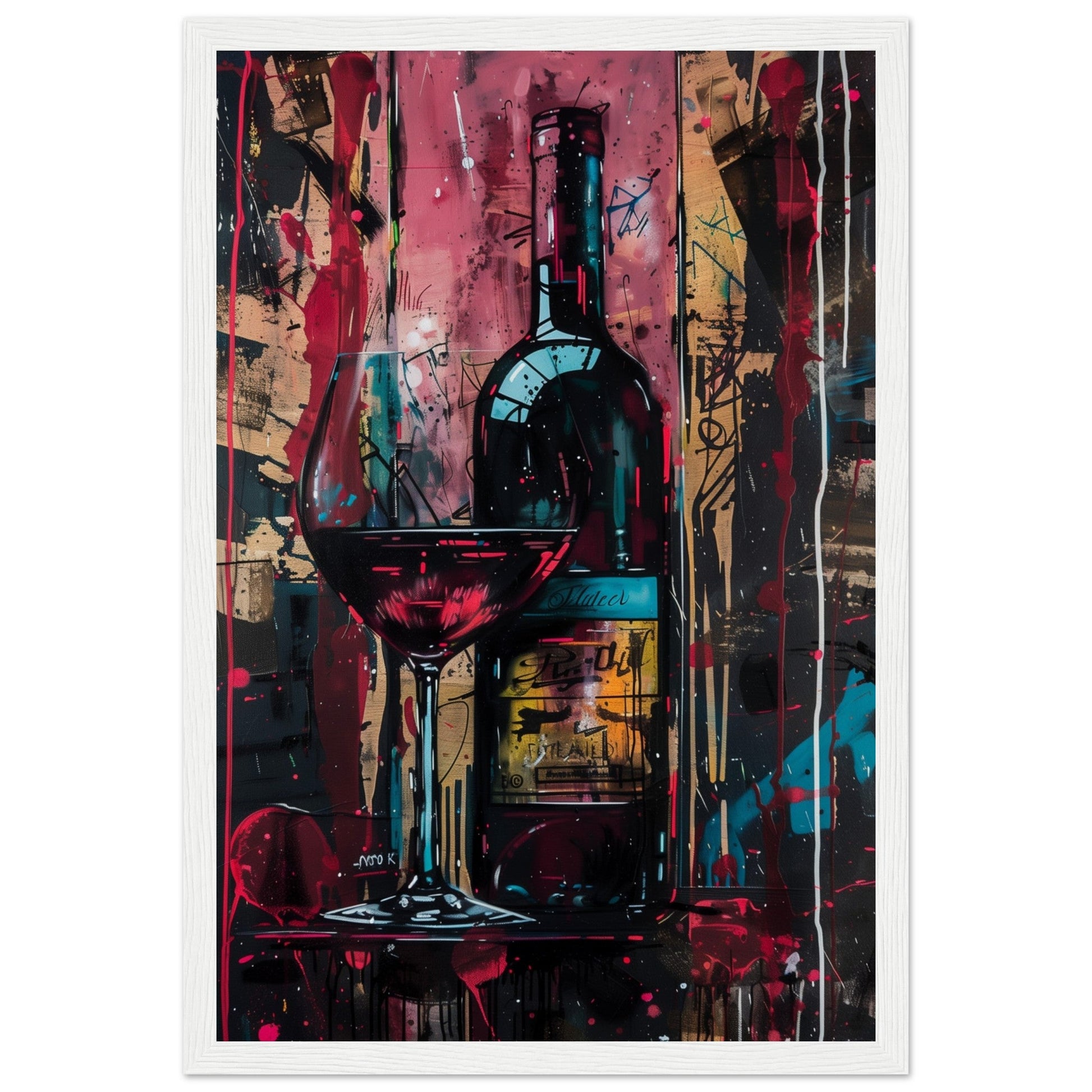 Affiche Vin Rouge ( 30x45-cm-Bois-blanc)