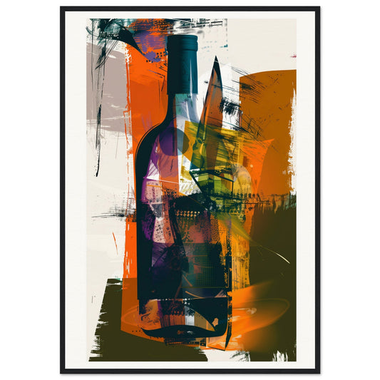 Affiche Vin ( 70x100-cm-Bois-noir)