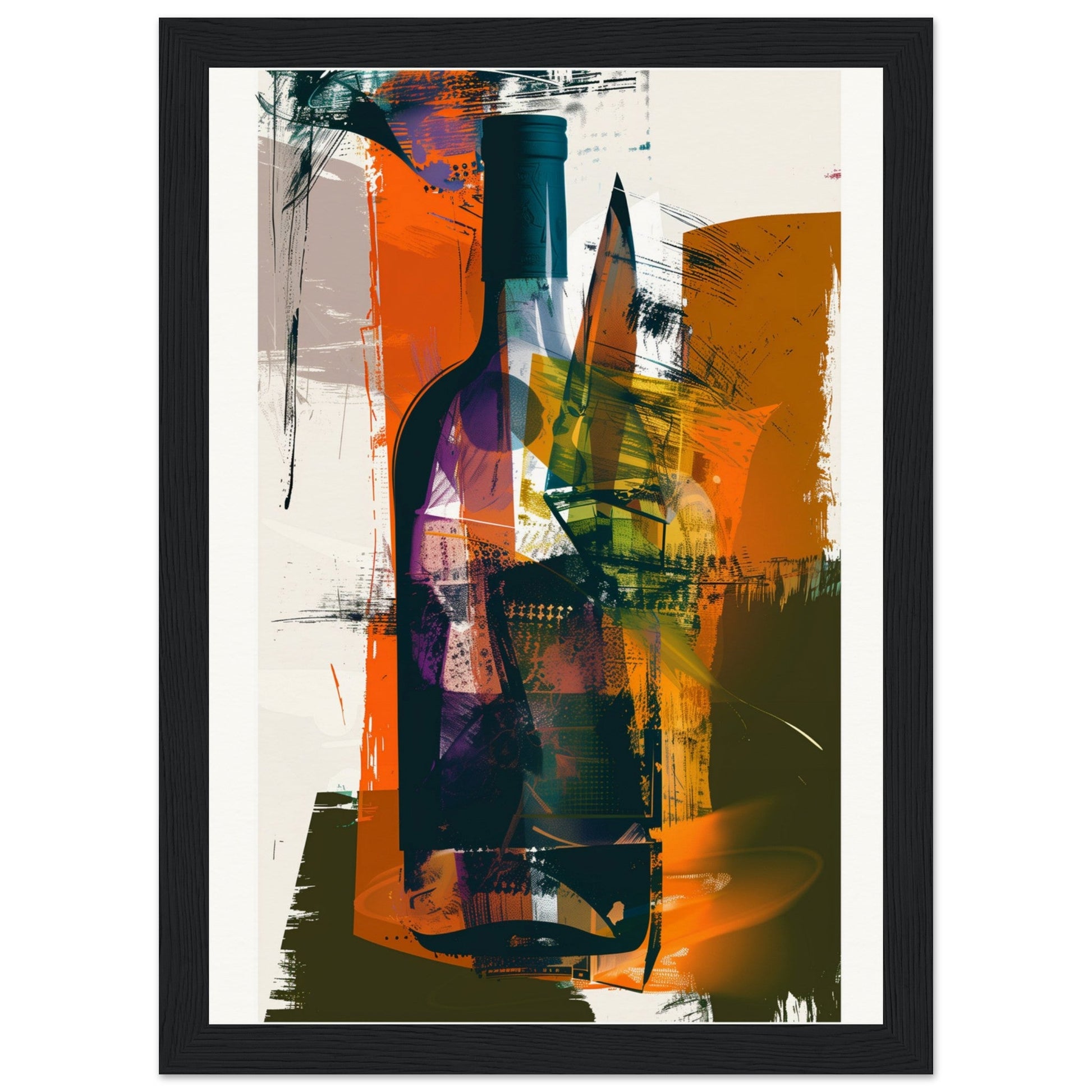 Affiche Vin ( 21x29.7-cm-Bois-noir)