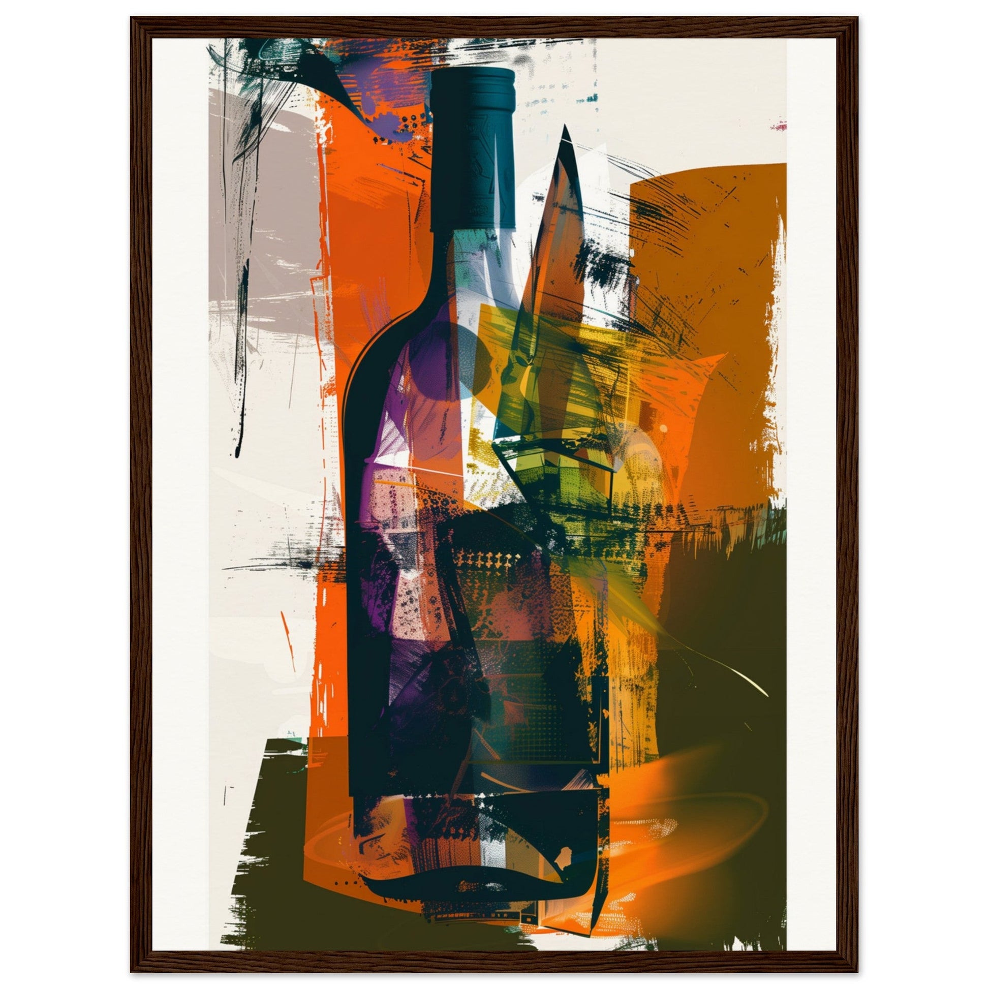 Affiche Vin ( 45x60-cm-Bois-foncé)