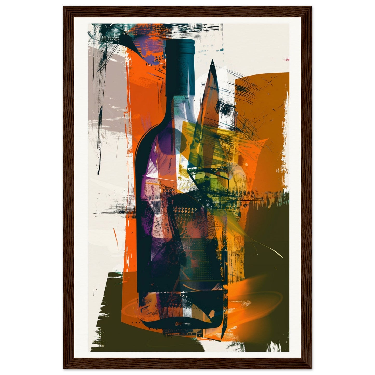 Affiche Vin ( 30x45-cm-Bois-foncé)