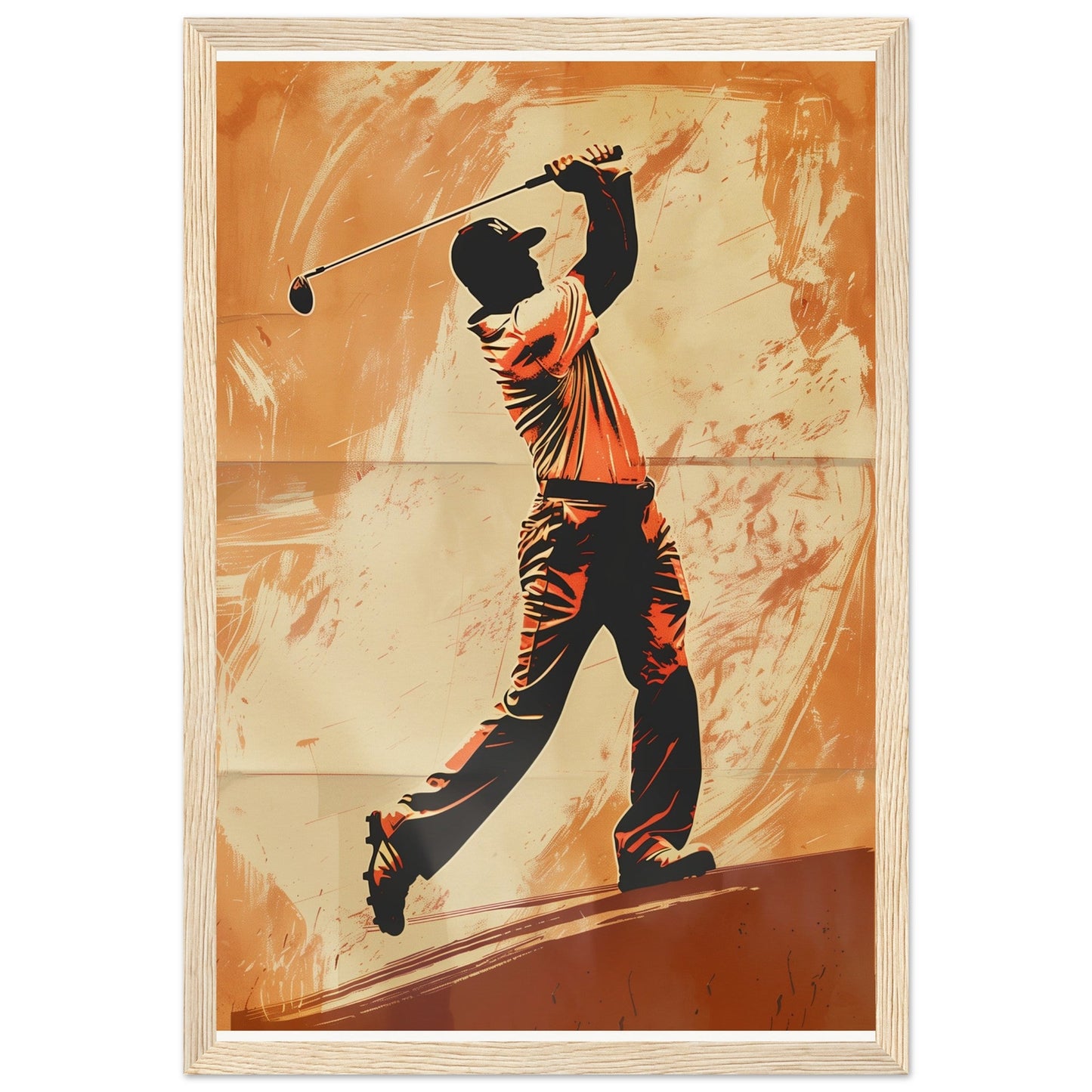 Affiche Vintage Golf ( 30x45-cm-Bois-clair)