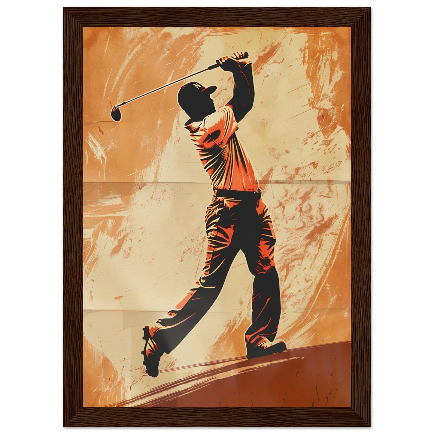 Affiche Vintage Golf ( 21x29.7-cm-Bois-foncé)