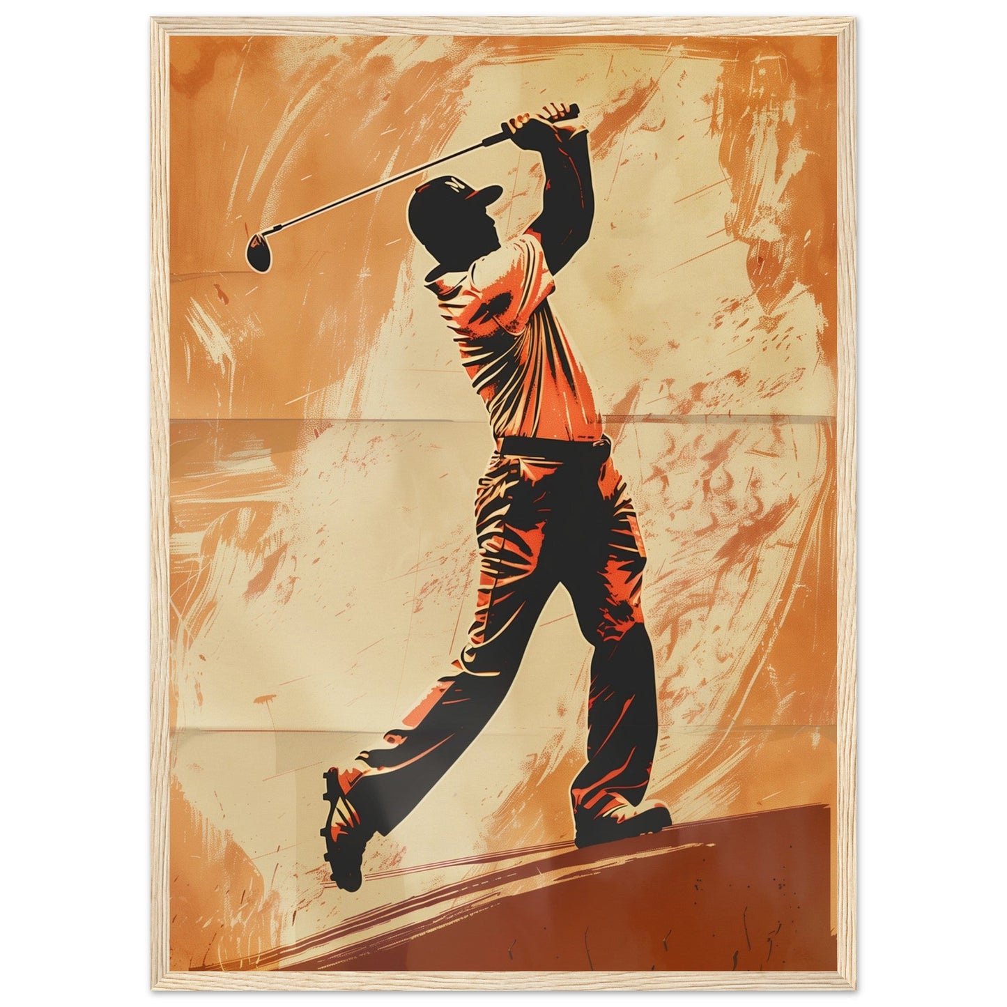 Affiche Vintage Golf ( 50x70-cm-Bois-clair)