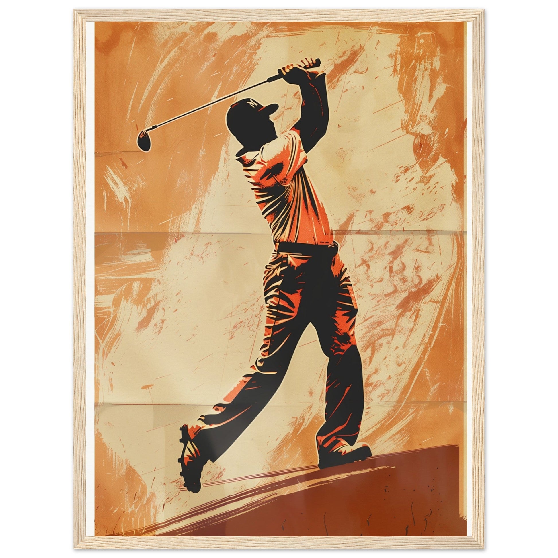 Affiche Vintage Golf ( 45x60-cm-Bois-clair)