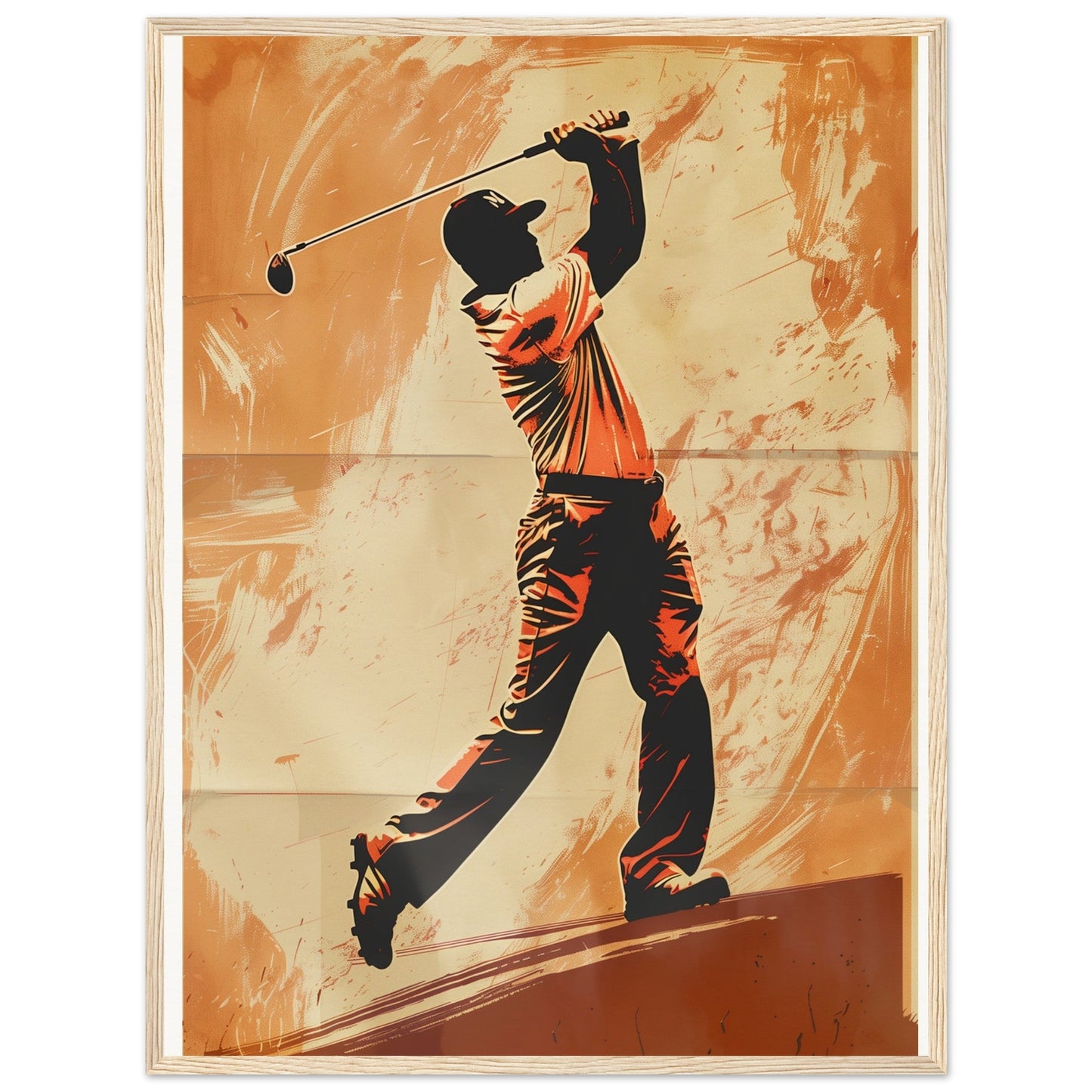 Affiche Vintage Golf ( 60x80-cm-Bois-clair)