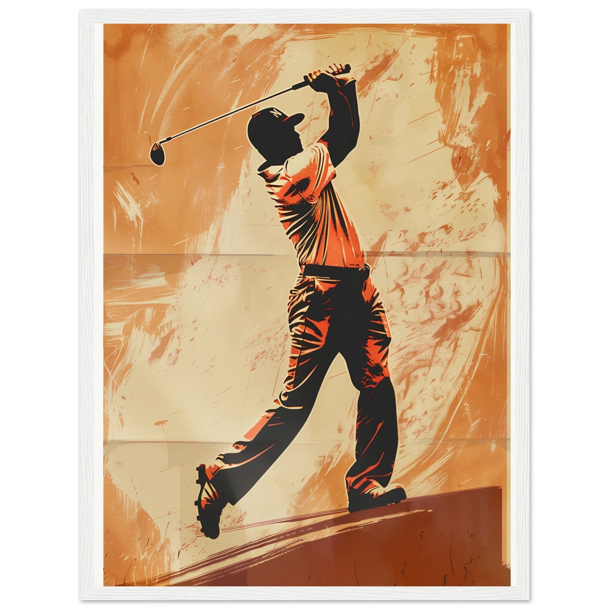 Affiche Vintage Golf ( 45x60-cm-Bois-blanc)