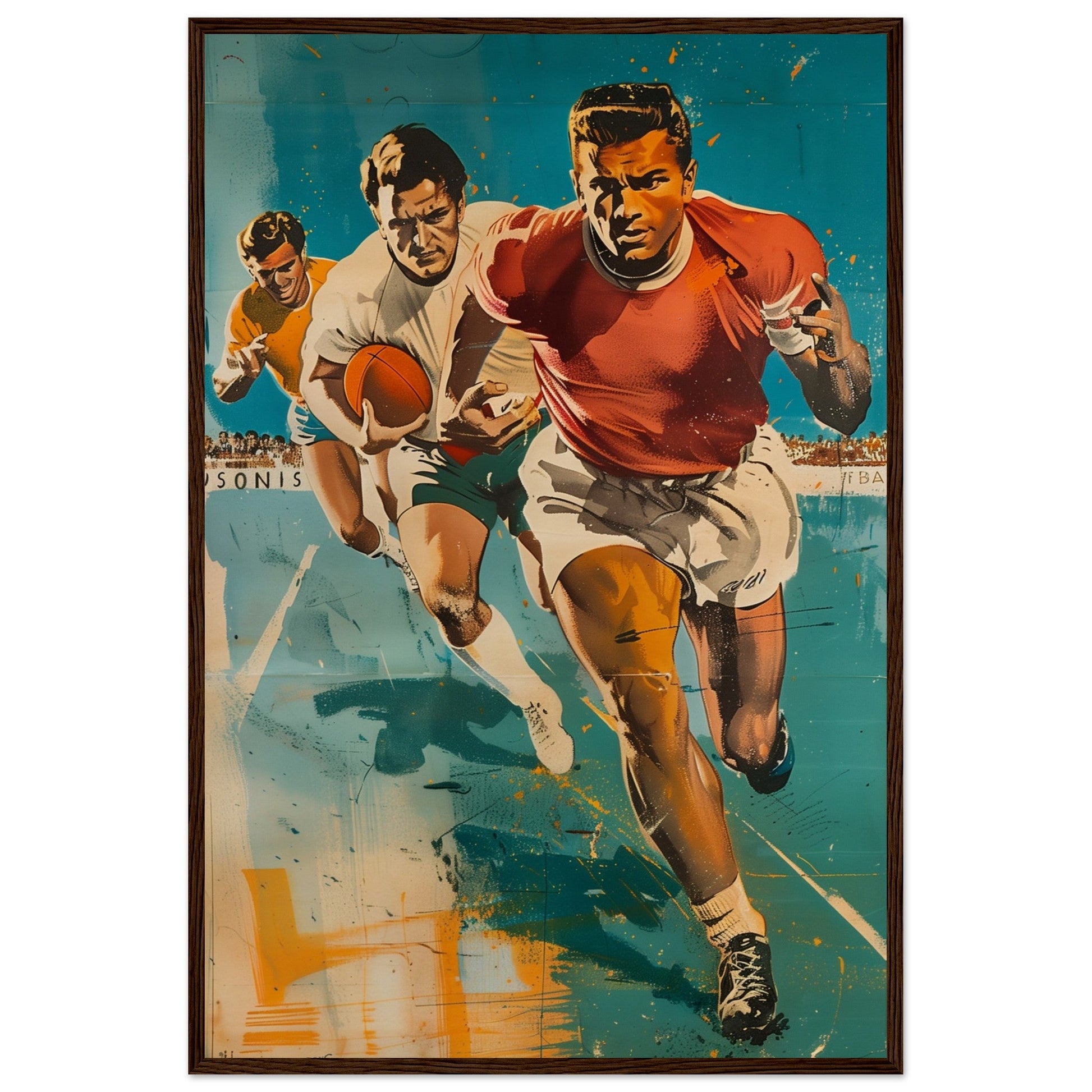 Affiche Vintage Sport ( 60x90-cm-Bois-foncé)