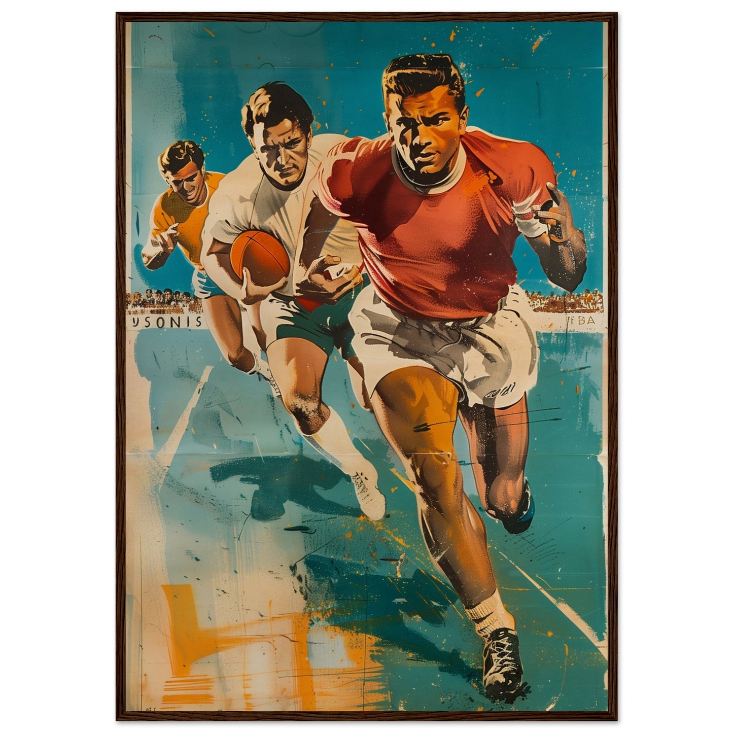 Affiche Vintage Sport ( 70x100-cm-Bois-foncé)