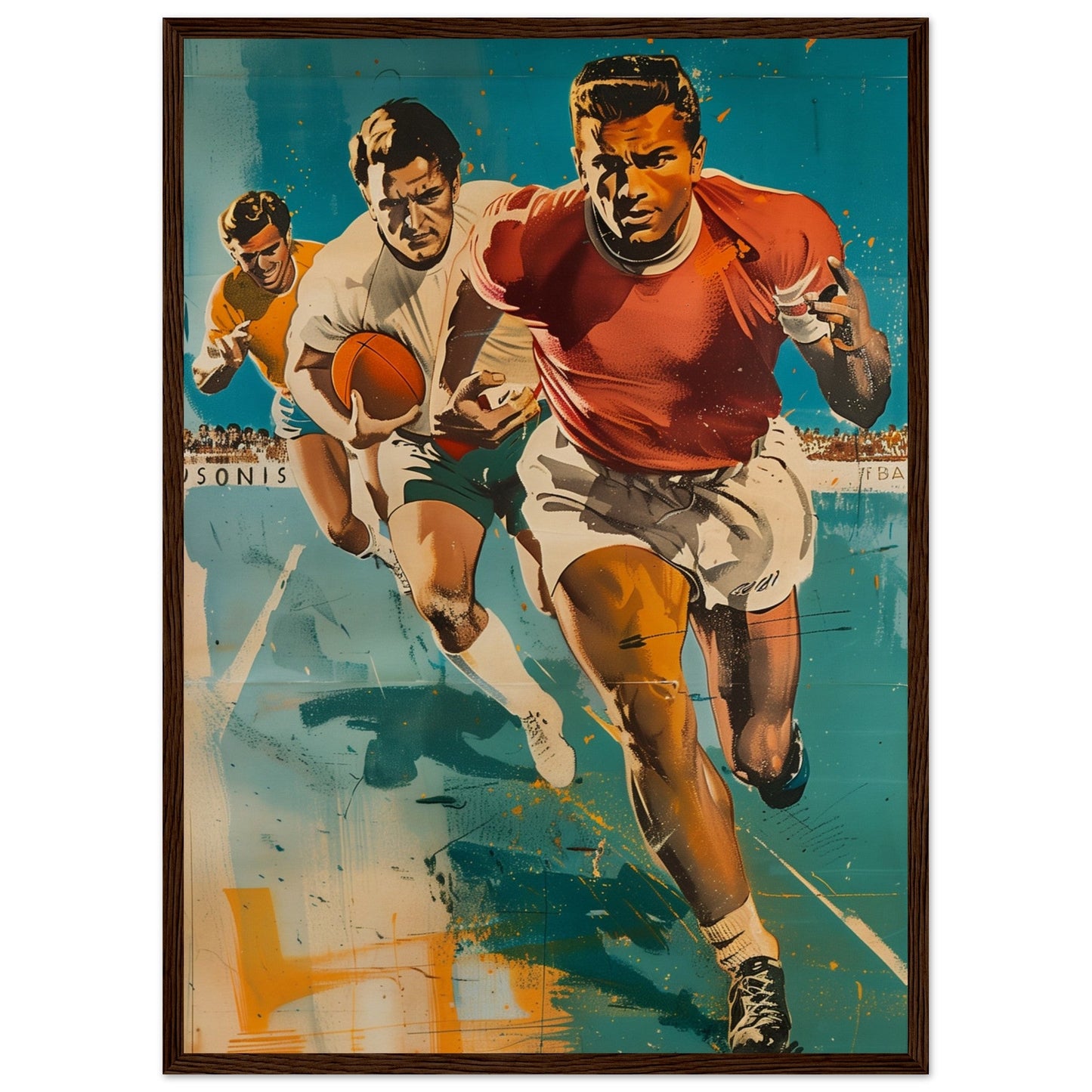 Affiche Vintage Sport ( 50x70-cm-Bois-foncé)