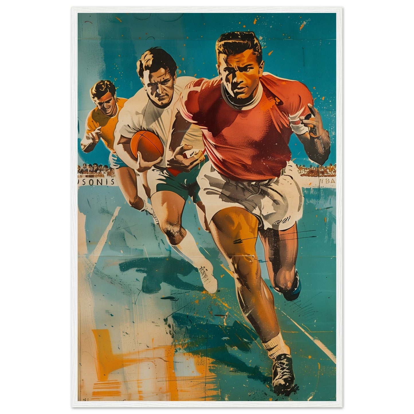 Affiche Vintage Sport ( 60x90-cm-Bois-blanc)