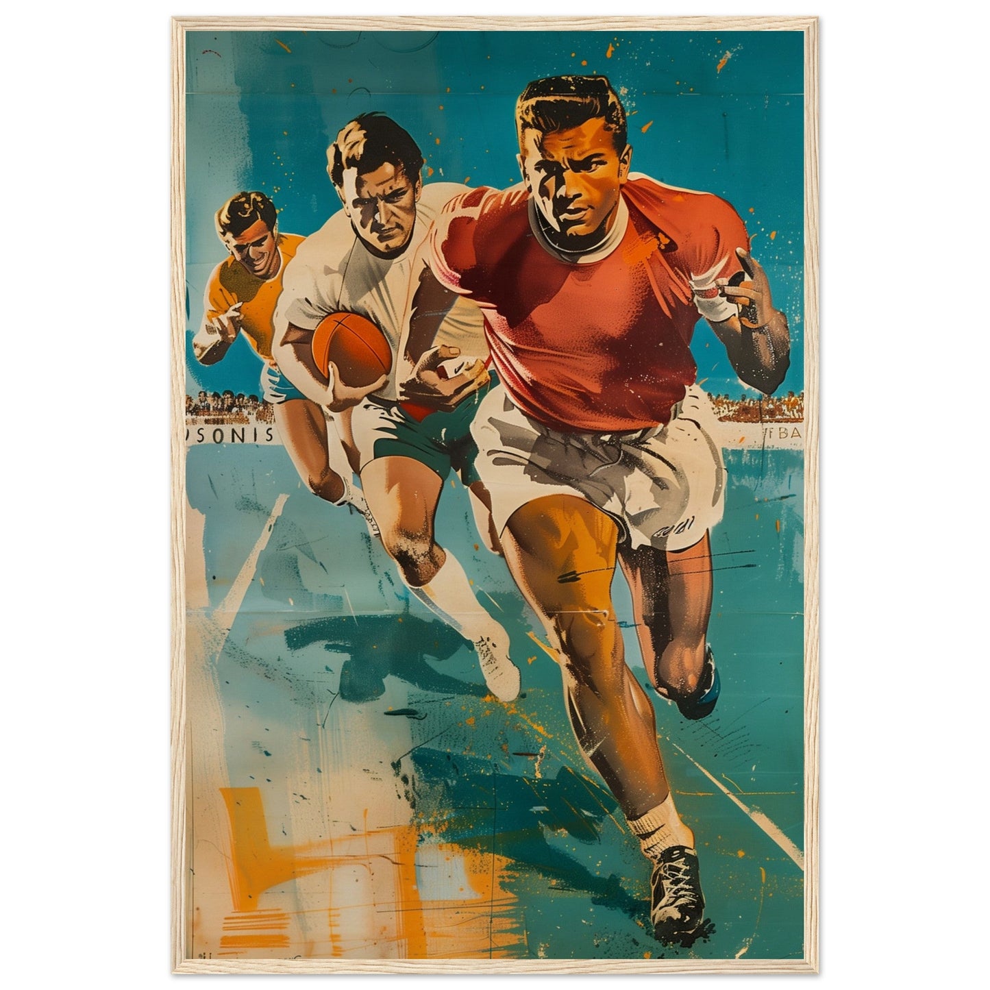 Affiche Vintage Sport ( 60x90-cm-Bois-clair)