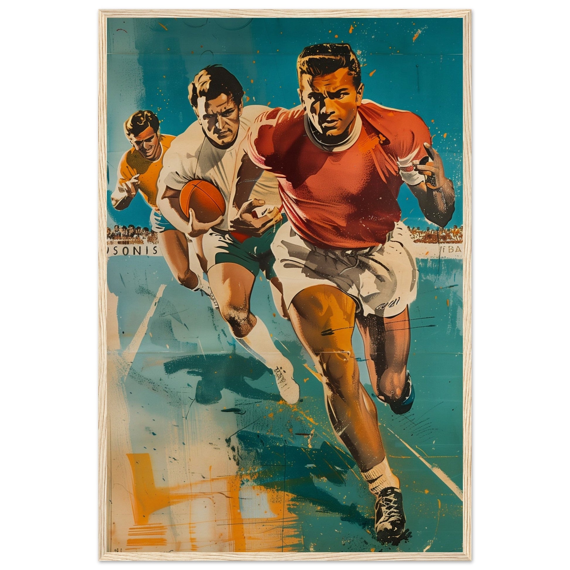 Affiche Vintage Sport ( 60x90-cm-Bois-clair)