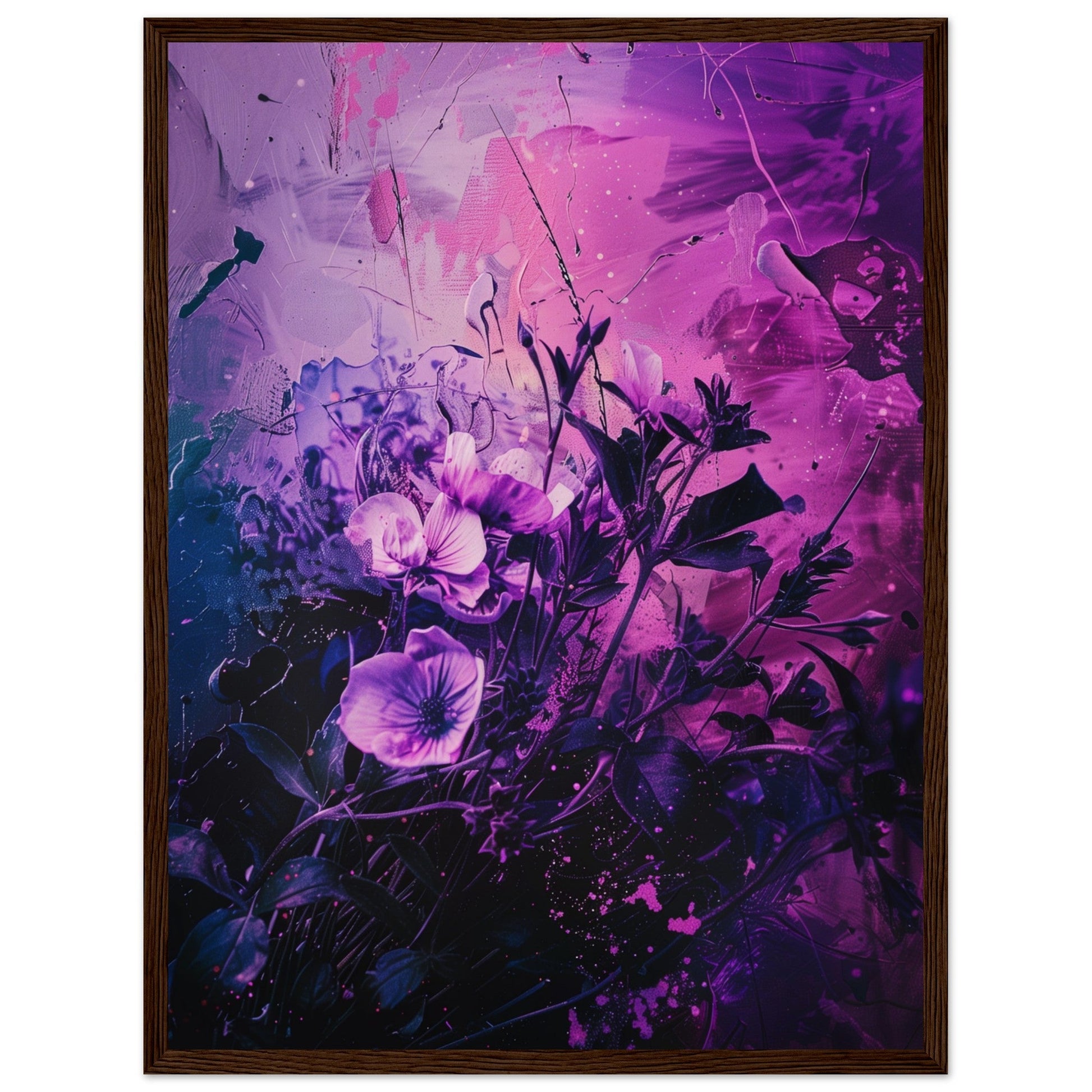 Affiche Violette ( 45x60-cm-Bois-foncé)