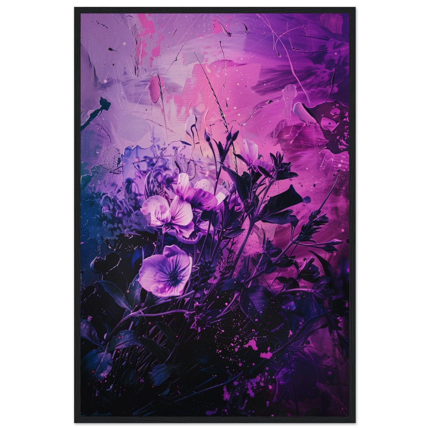 Affiche Violette ( 60x90-cm-Bois-noir)