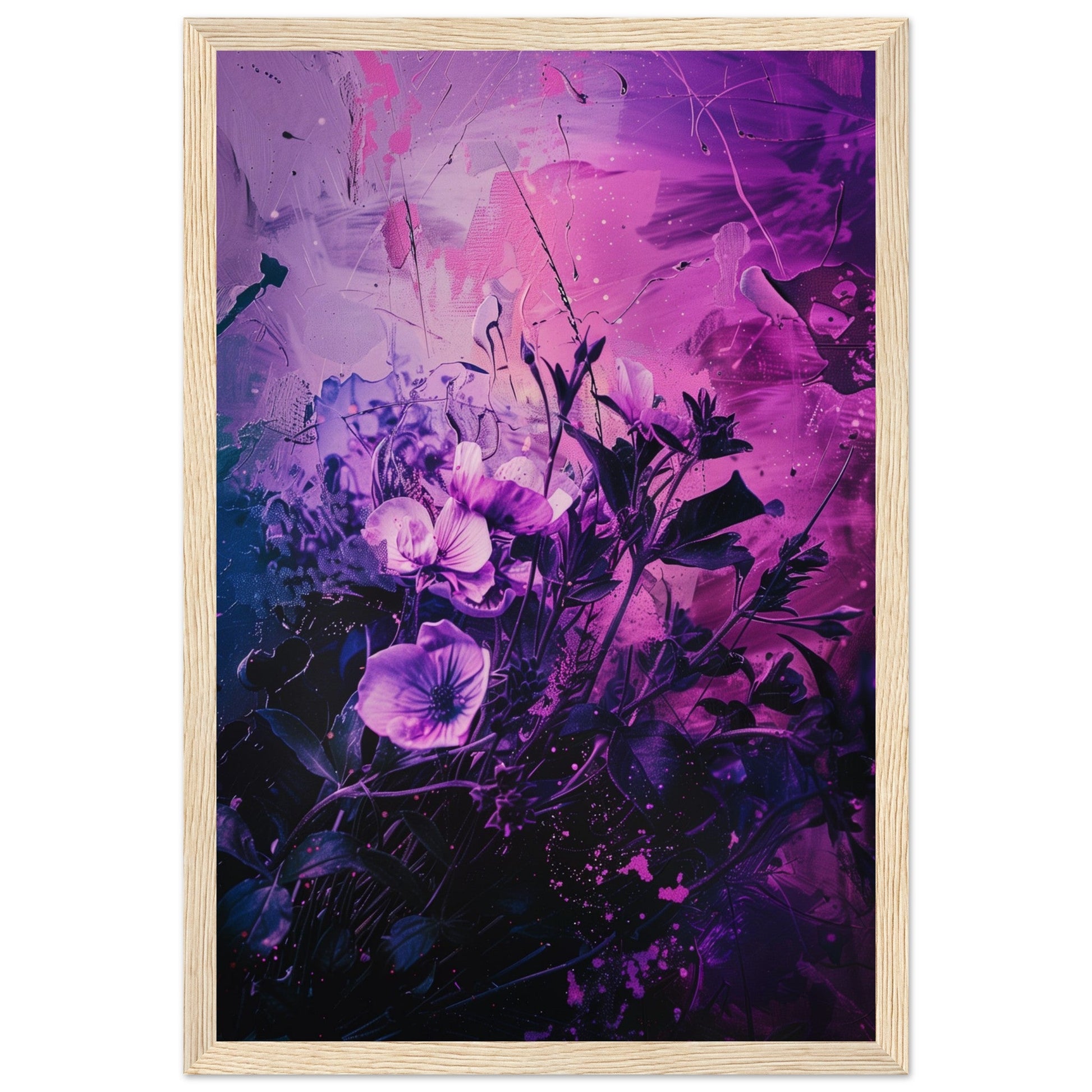 Affiche Violette ( 30x45-cm-Bois-clair)