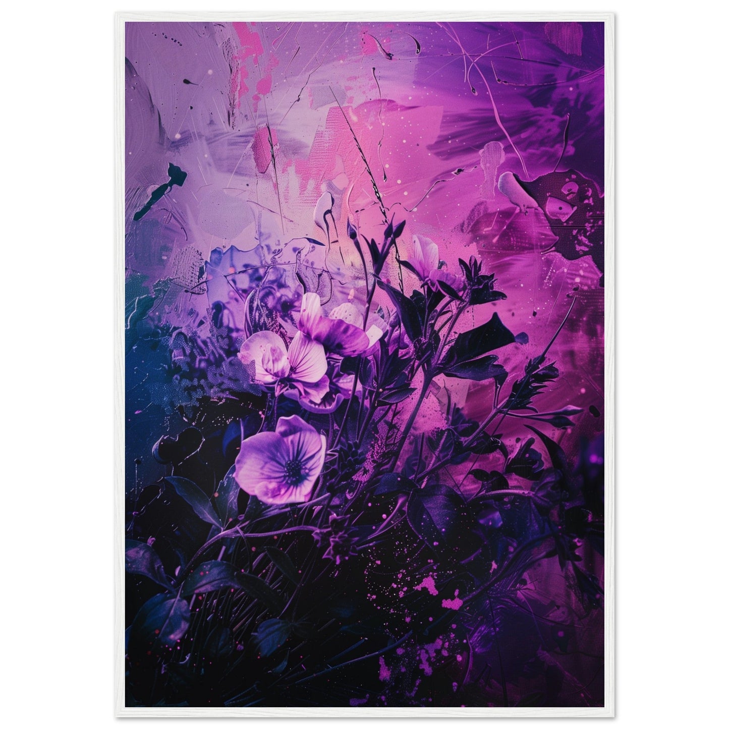 Affiche Violette ( 70x100-cm-Bois-blanc)