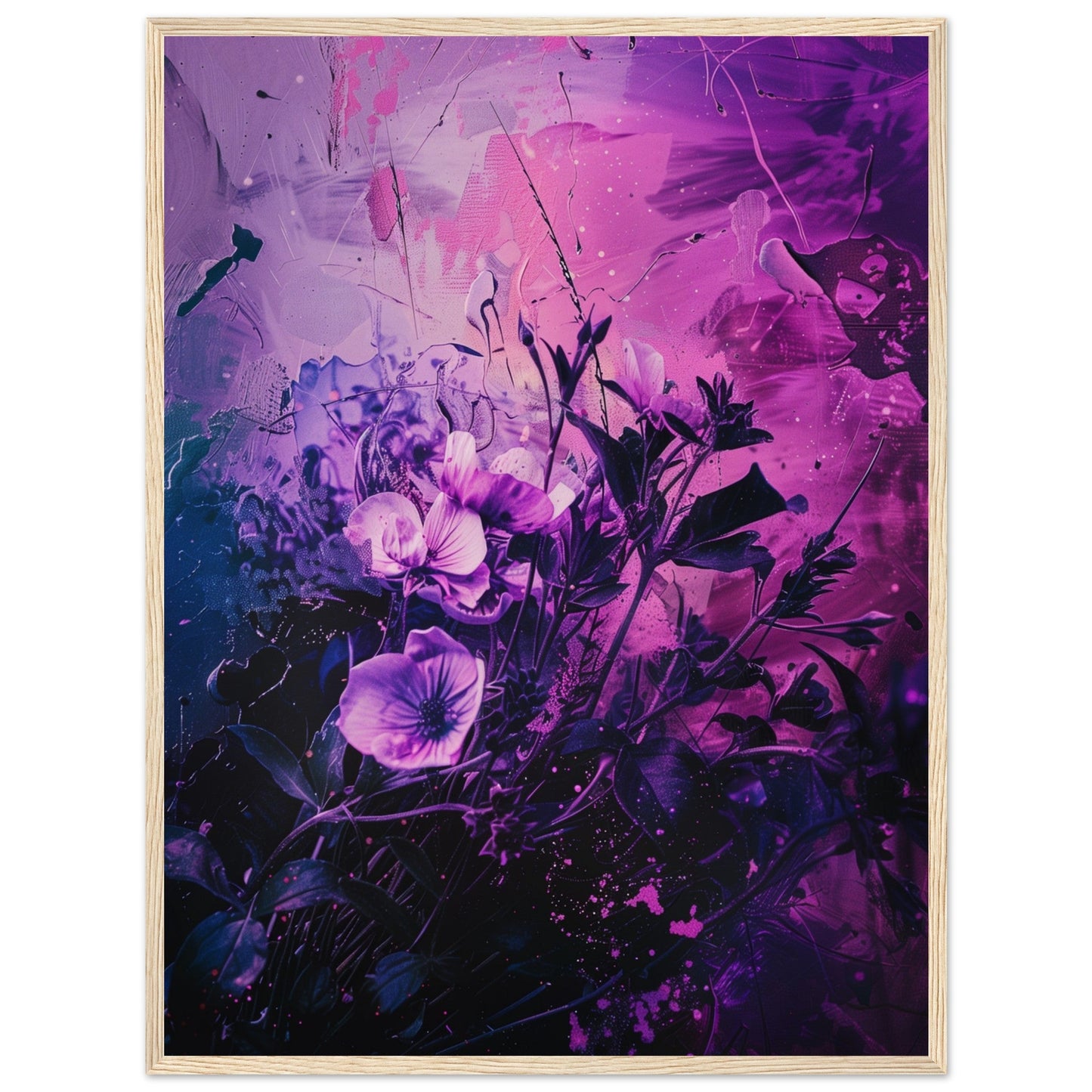 Affiche Violette ( 60x80-cm-Bois-clair)