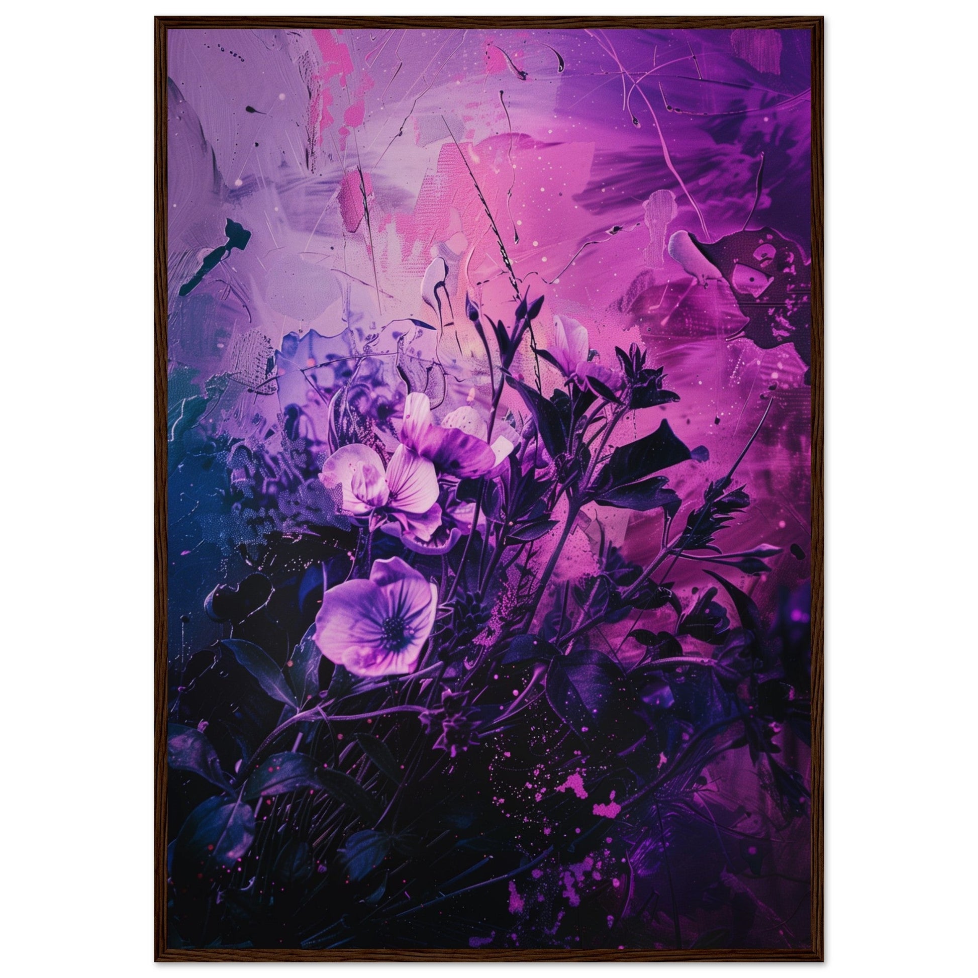 Affiche Violette ( 70x100-cm-Bois-foncé)