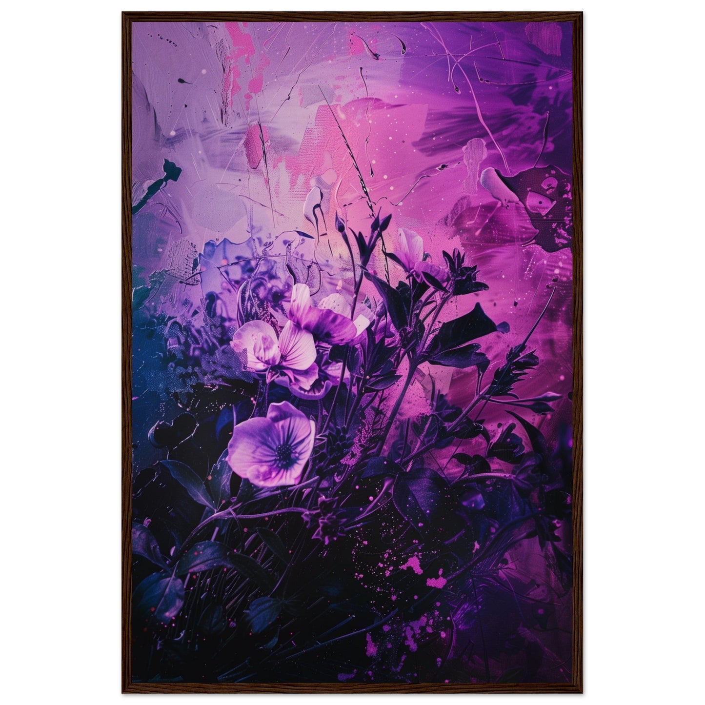 Affiche Violette ( 60x90-cm-Bois-foncé)